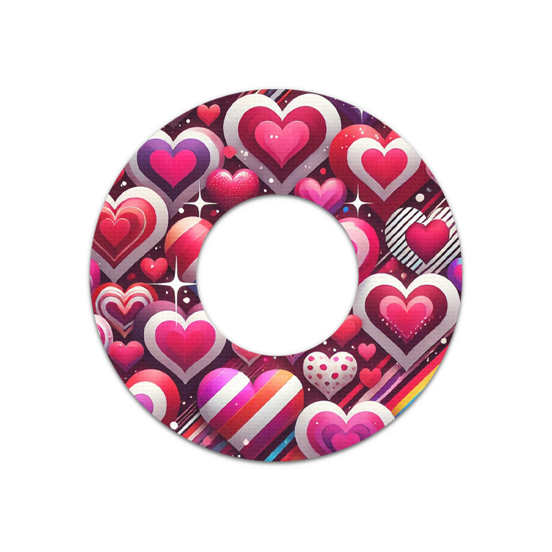 Sparkly Hearts Freestyle Libre 2 Patch Tape - Pump Peelz