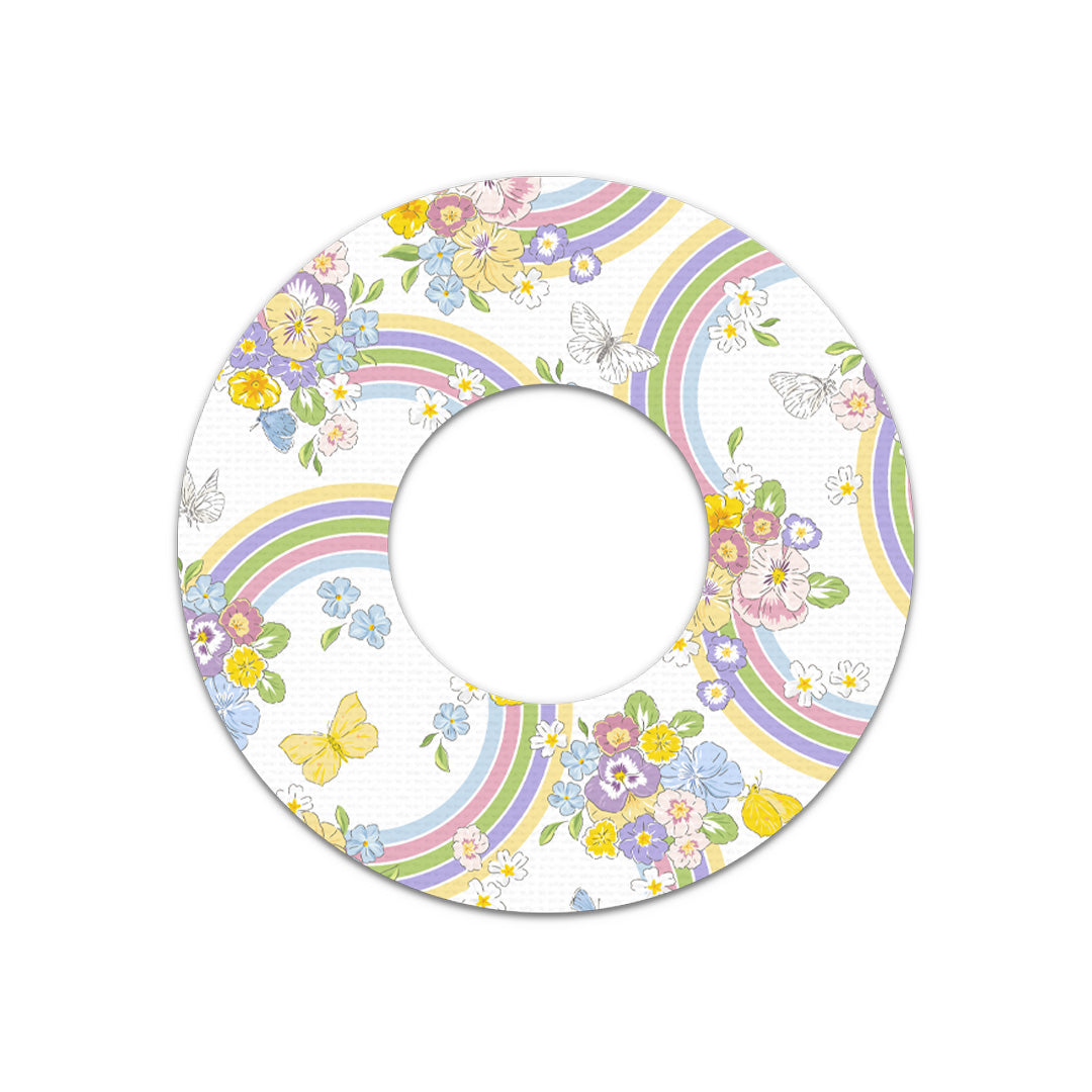 Rainbow Blooms Freestyle Libre 2 Patch Tape - Pump Peelz