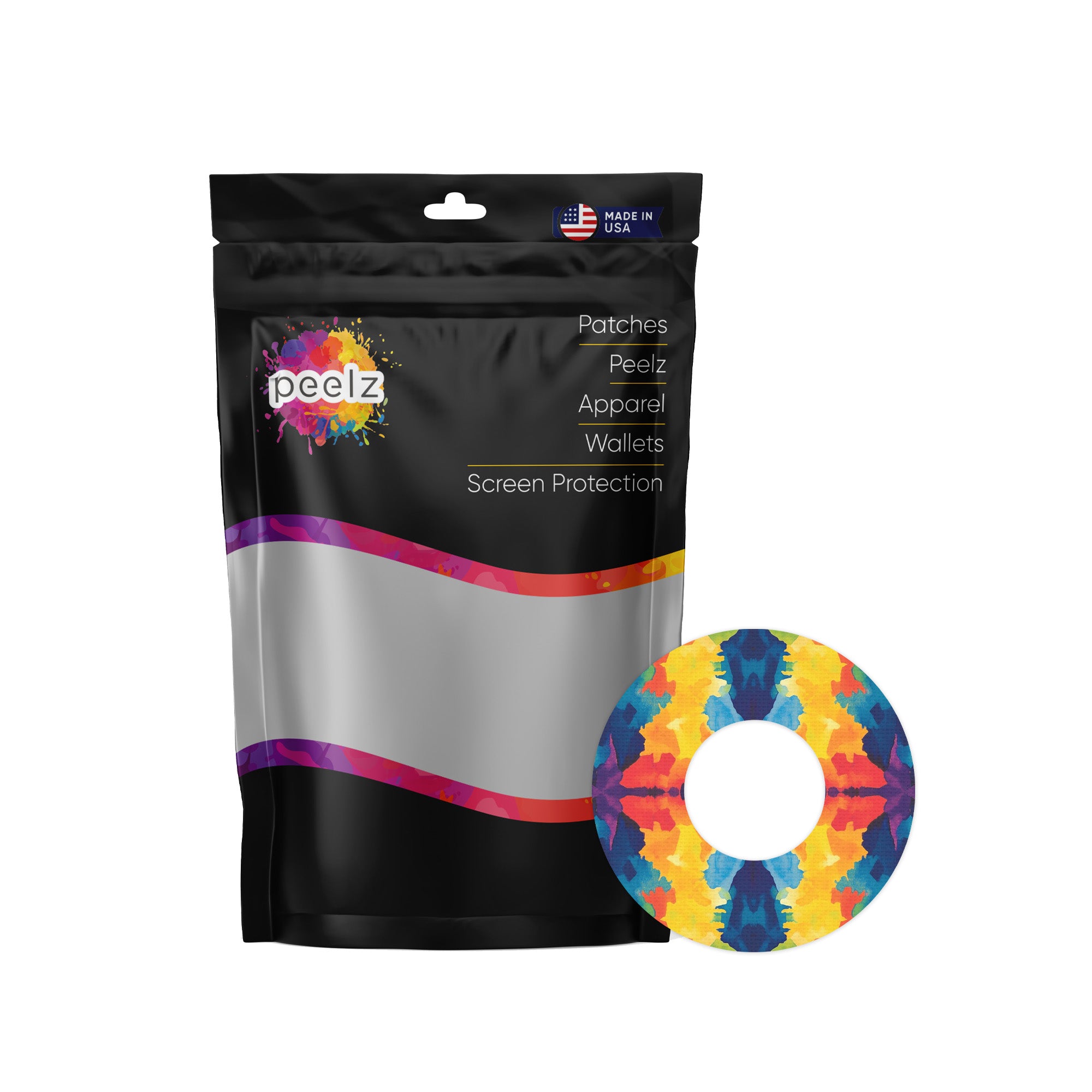 Bright Tie Dye Freestyle Libre 2 Patch Tape - Pump Peelz