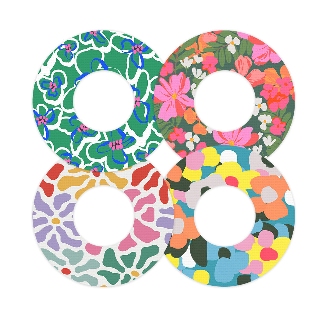 Modern Bloom Patch Variety Patch  Tape Designed for the FreeStyle Libre 2 - Pump Peelz