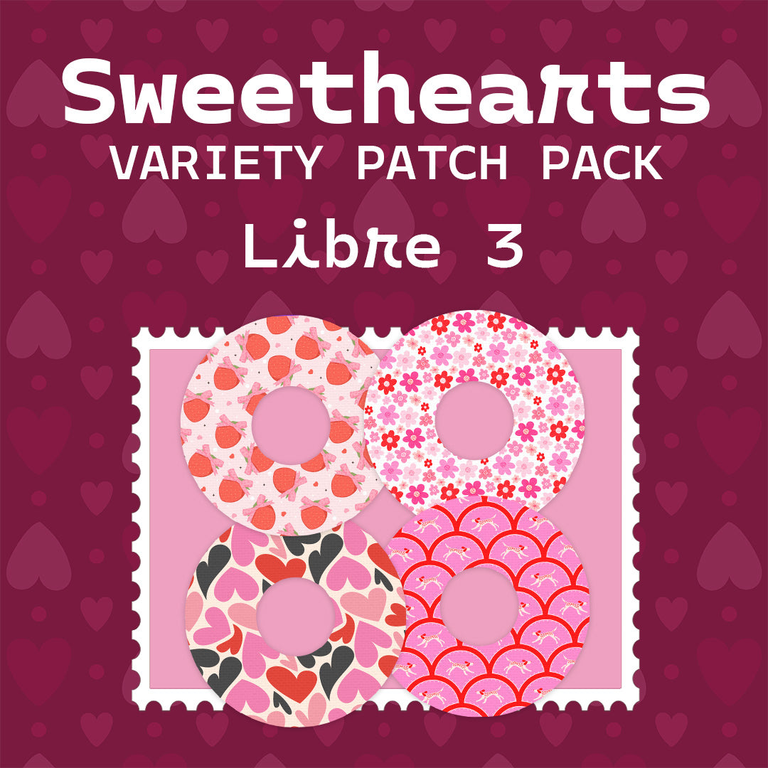 Sweethearts Variety Patch Tape Designed for the FreeStyle Libre 3 Plus & Lingo  - Pump Peelz