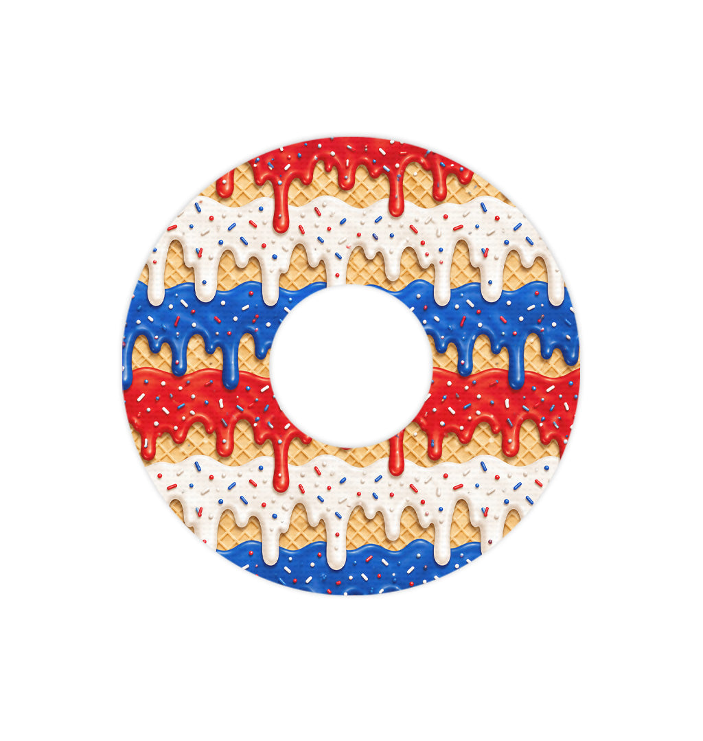 Patriotic Melt FreeStyle Libre 3 Plus & Lingo  Patch Tape - Pump Peelz