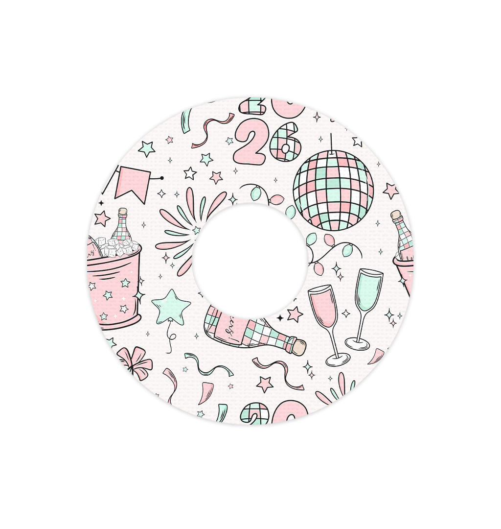 Cheers to '26 FreeStyle Libre 3 Plus & Lingo  Patch Tape - Pump Peelz