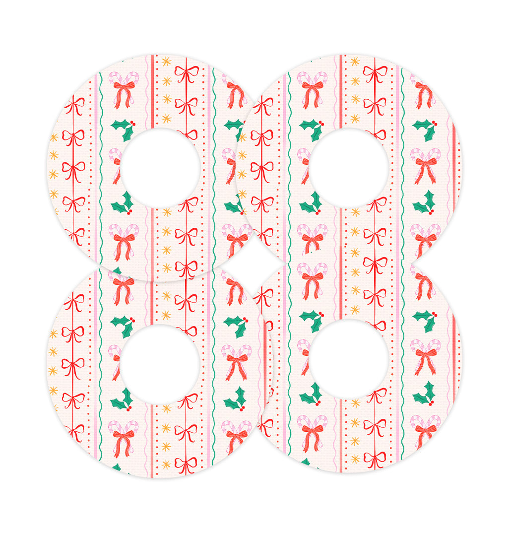 Holly Jolly Ribbon FreeStyle Libre 3 Plus & Lingo  Patch Tape - Pump Peelz