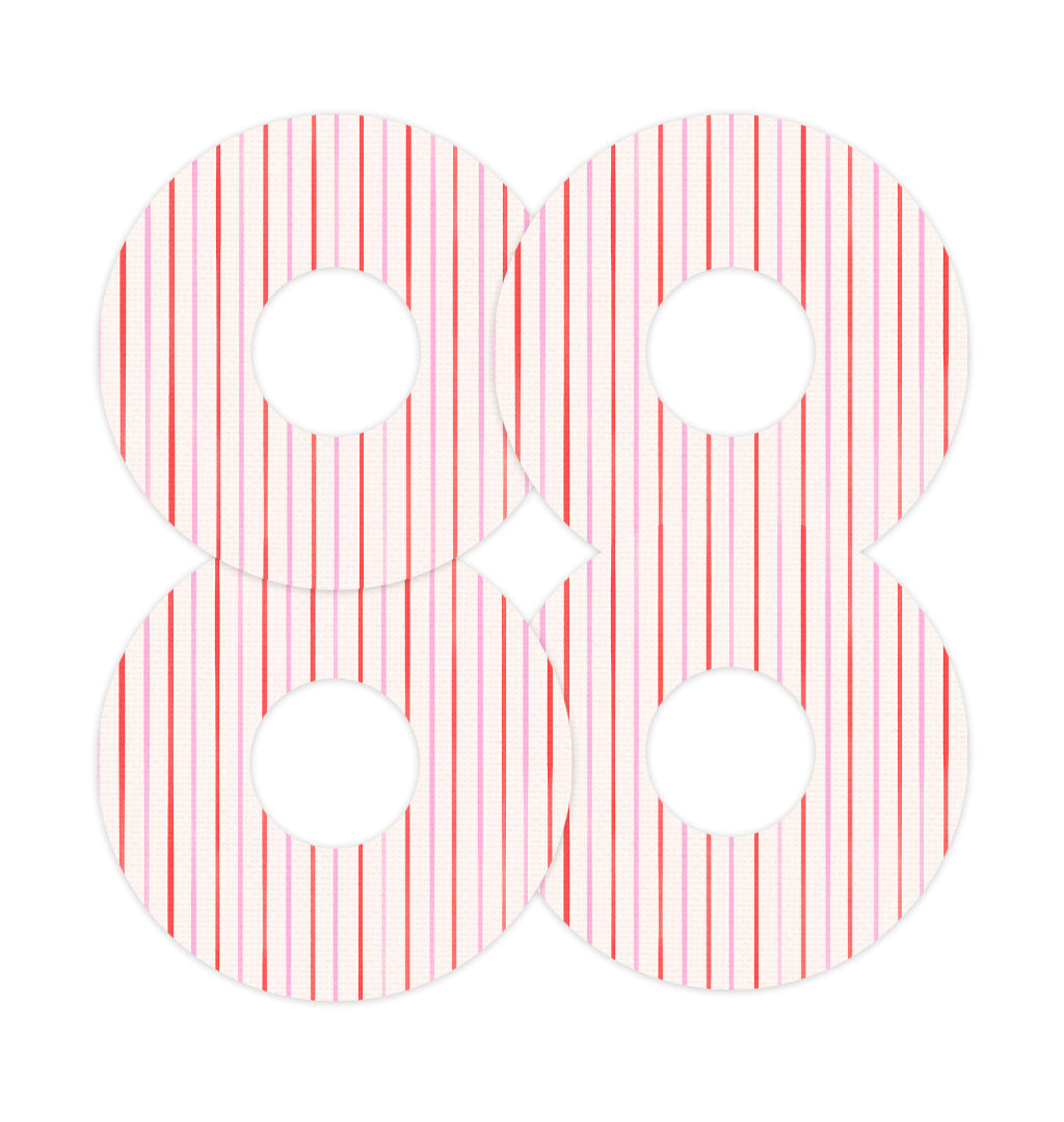 Peppermint Stripes FreeStyle Libre 3 Plus & Lingo  Patch Tape - Pump Peelz