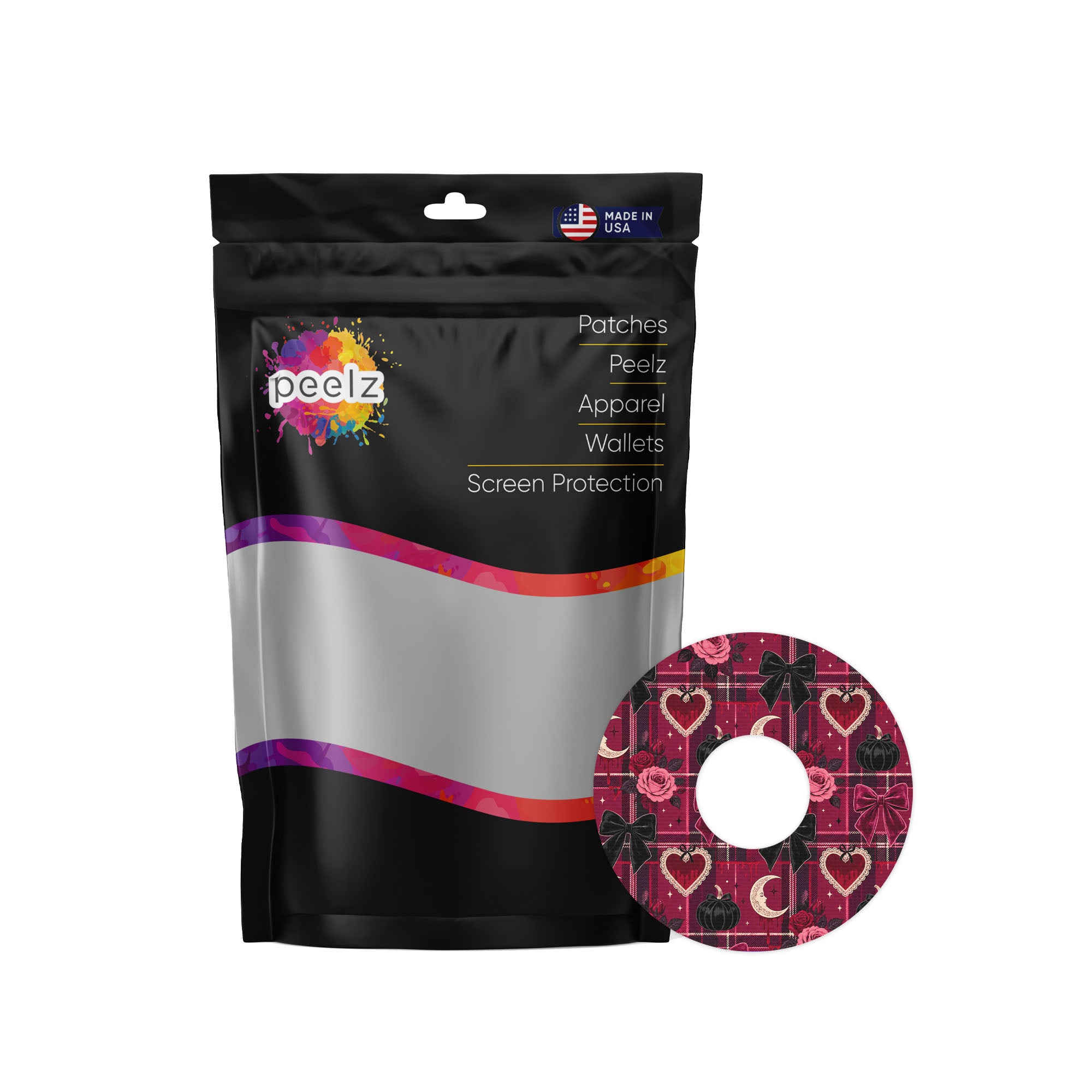 Gothic Sweetheart Plaid FreeStyle Libre 3 Plus & Lingo  Patch Tape - Pump Peelz