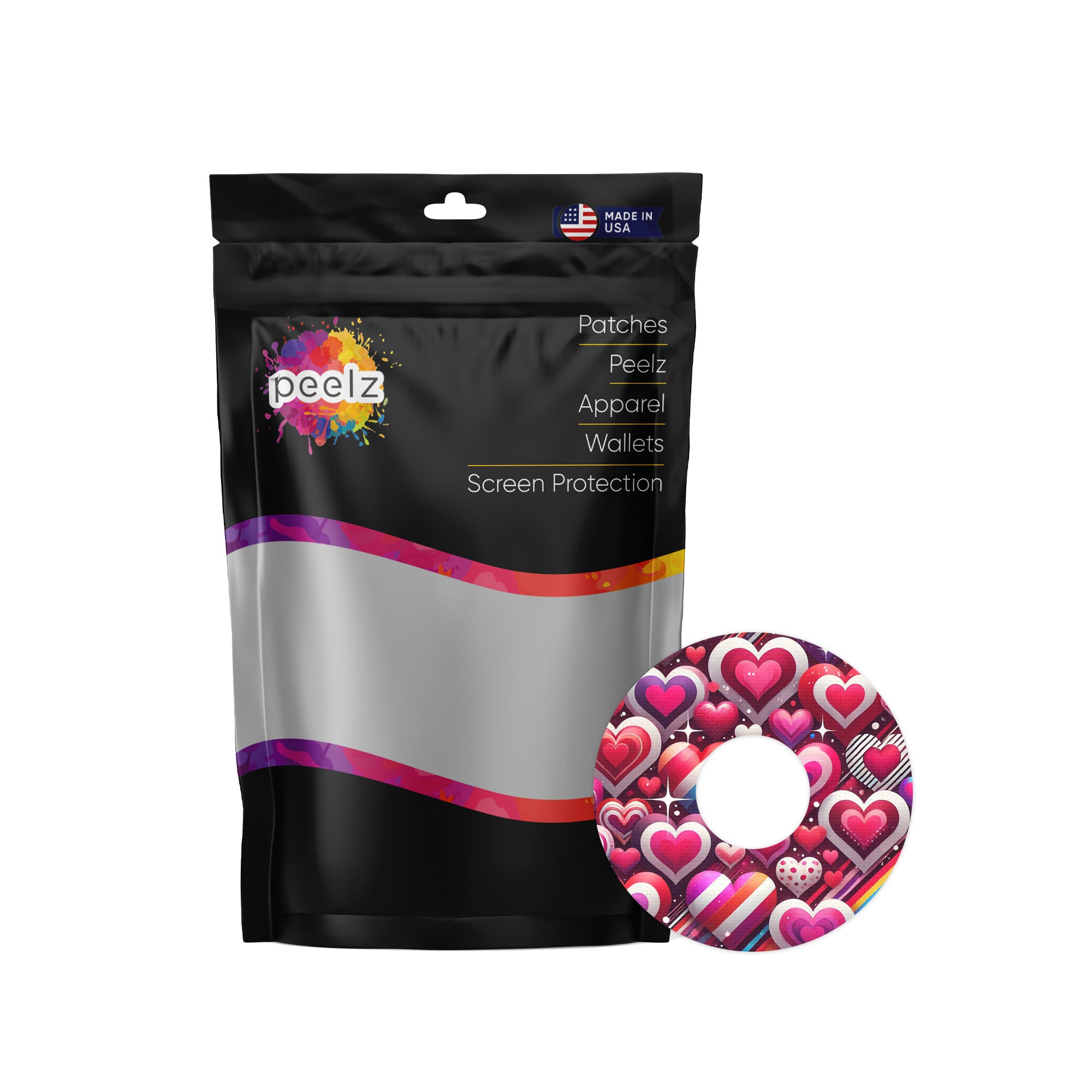 Sparkly Hearts FreeStyle Libre 3 Plus & Lingo  Patch Tape - Pump Peelz