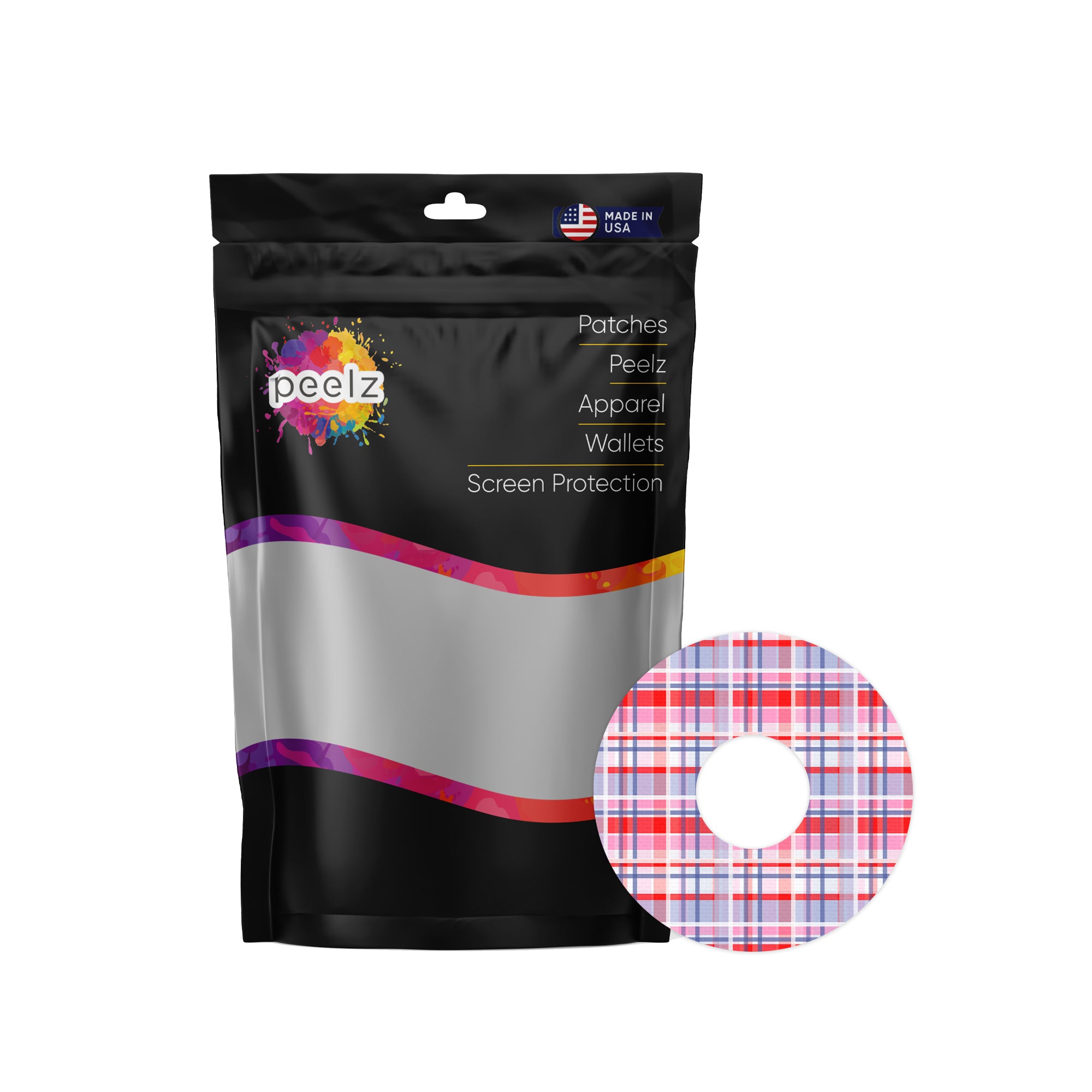 Party Plaid FreeStyle Libre 3 Plus & Lingo  Patch Tape - Pump Peelz