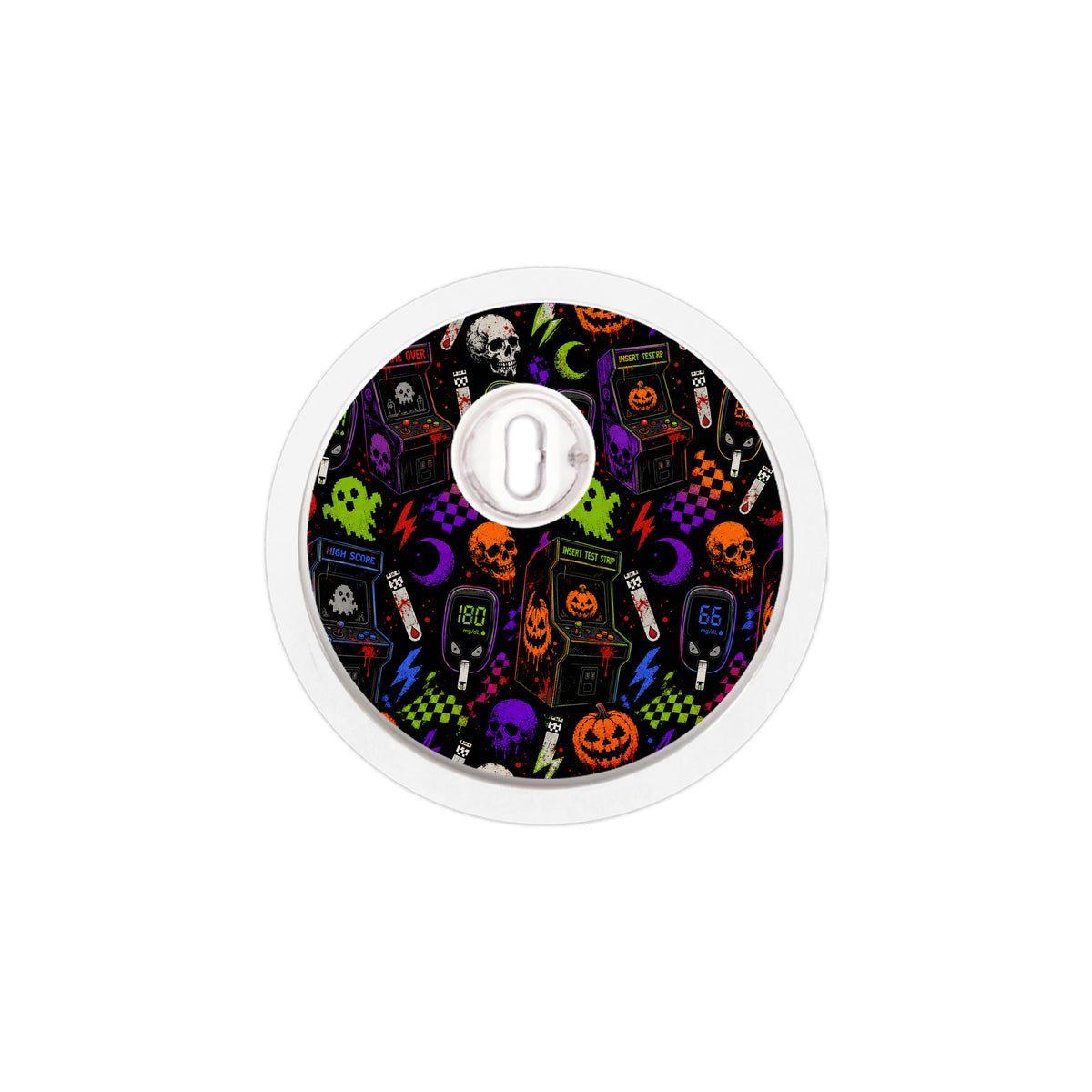 Haunted Arcade FreeStyle Libre 3 Plus & Lingo Sensor Sticker - Pump Peelz