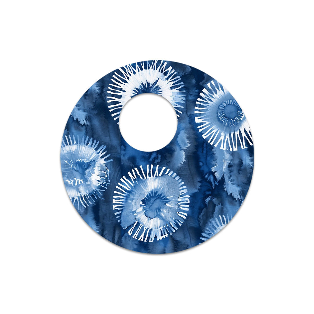 Monochrome Blue Tie Dye Sticker Designed for the FreeStyle Libre 3 Plus & Lingo  Sensor
