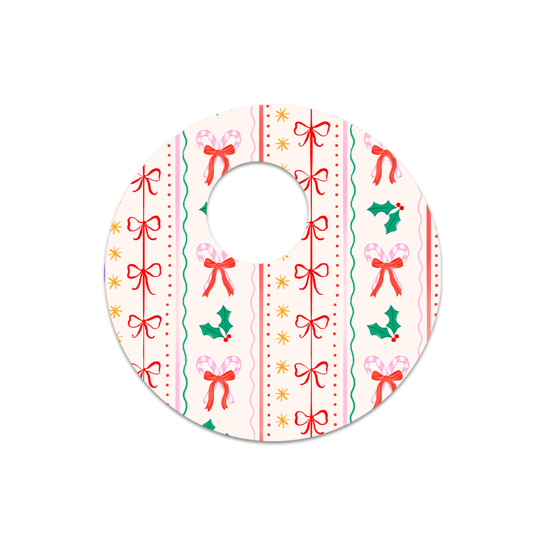 Holly Jolly Ribbon FreeStyle Libre 3 Plus & Lingo  Sensor Sticker - Pump Peelz