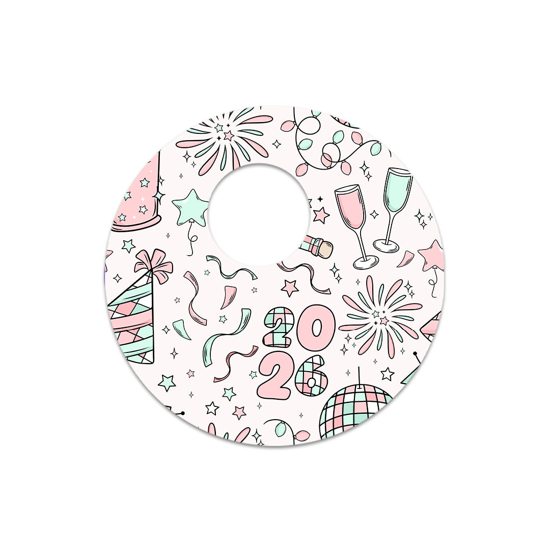 Cheers to '26 FreeStyle Libre 3 Plus & Lingo  Sensor Sticker - Pump Peelz