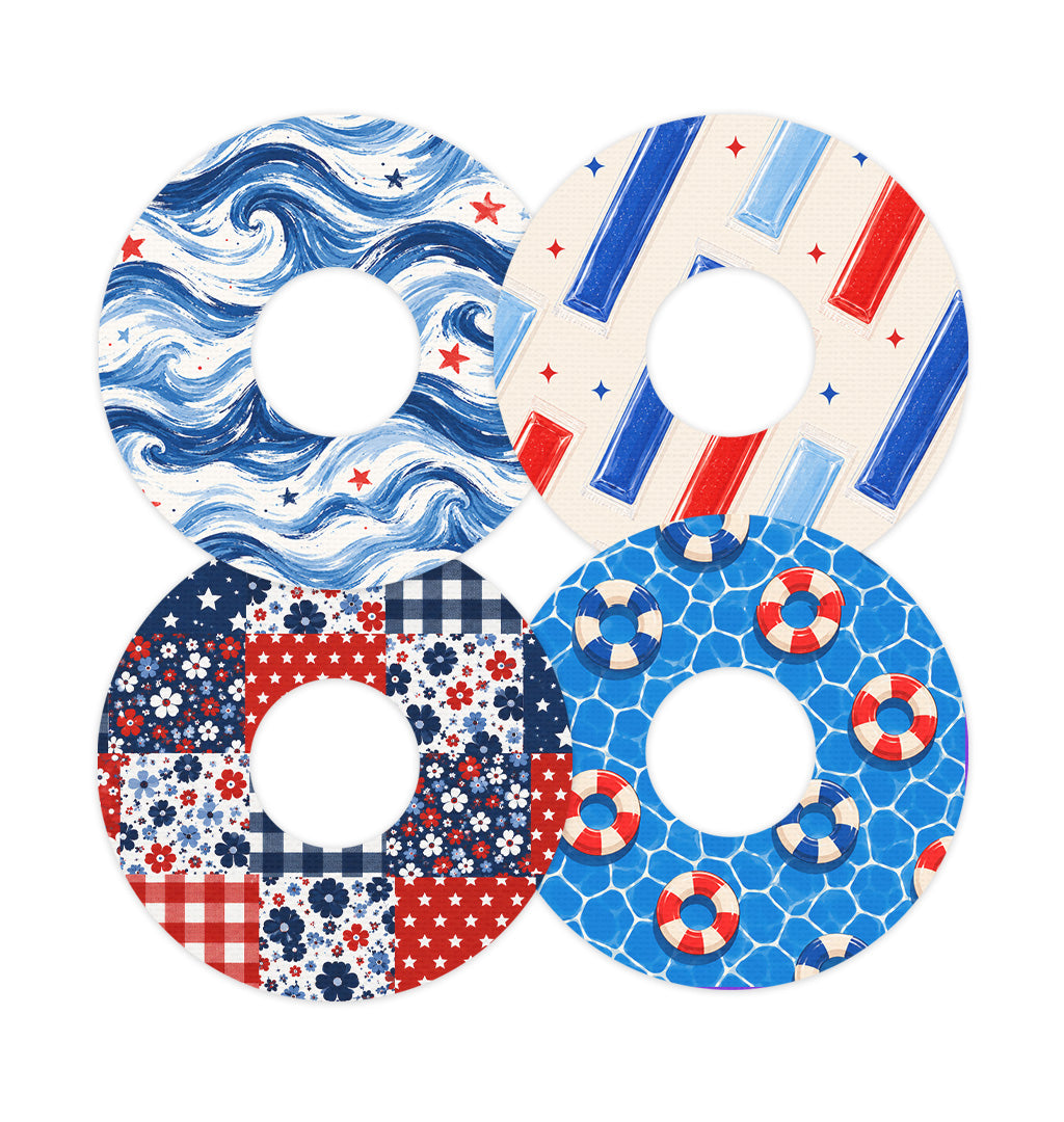 Summer Collection Variety A Patch Tape Designed for the FreeStyle Libre 3 Plus & Lingo  - Pump Peelz (Copy)