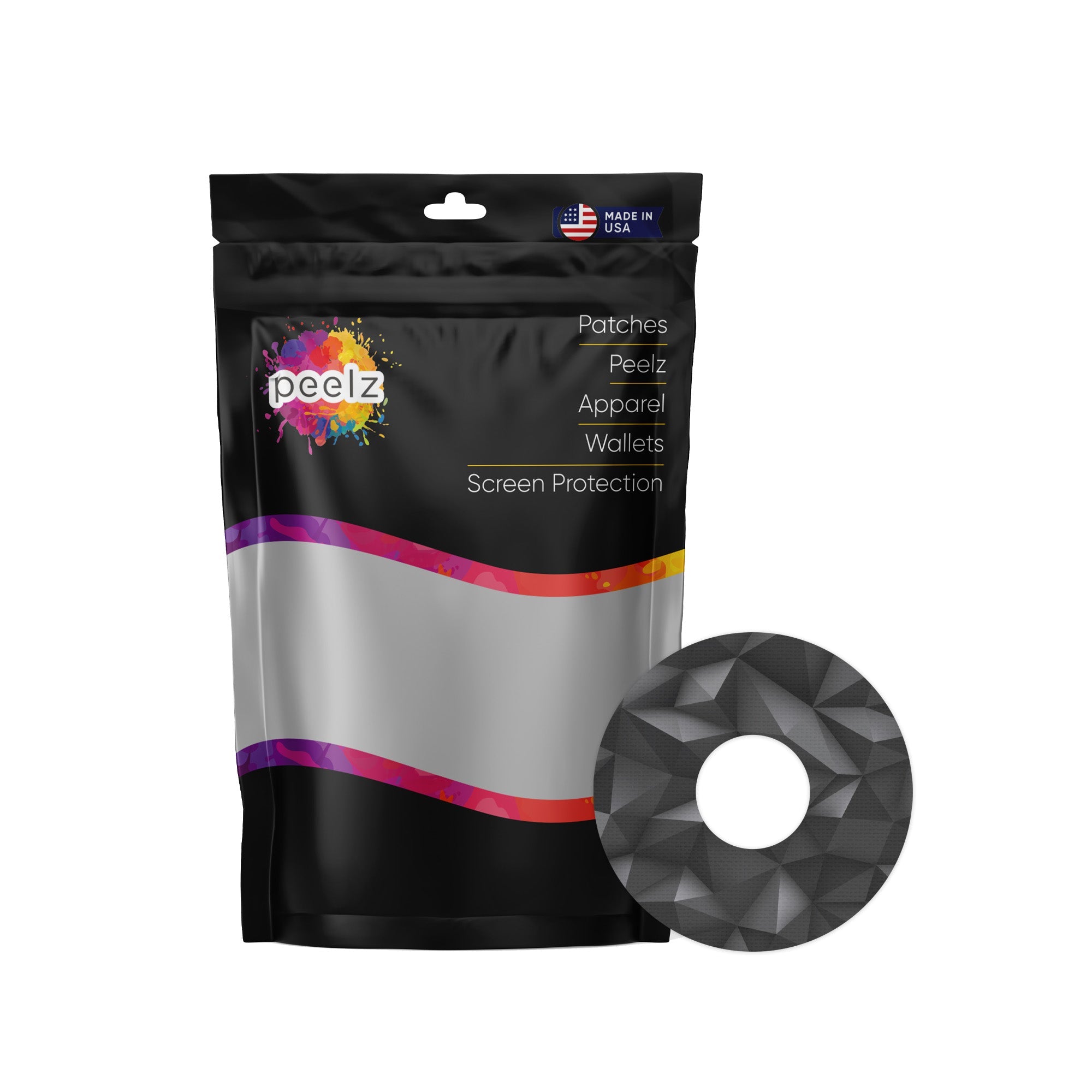 Matte Geometric Patch Tape Designed for the FreeStyle Libre 3-Pump Peelz