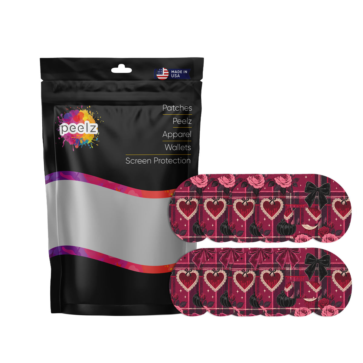 Gothic Sweetheart Plaid Medtronic Guardian Connect Patch Tape - Pump Peelz