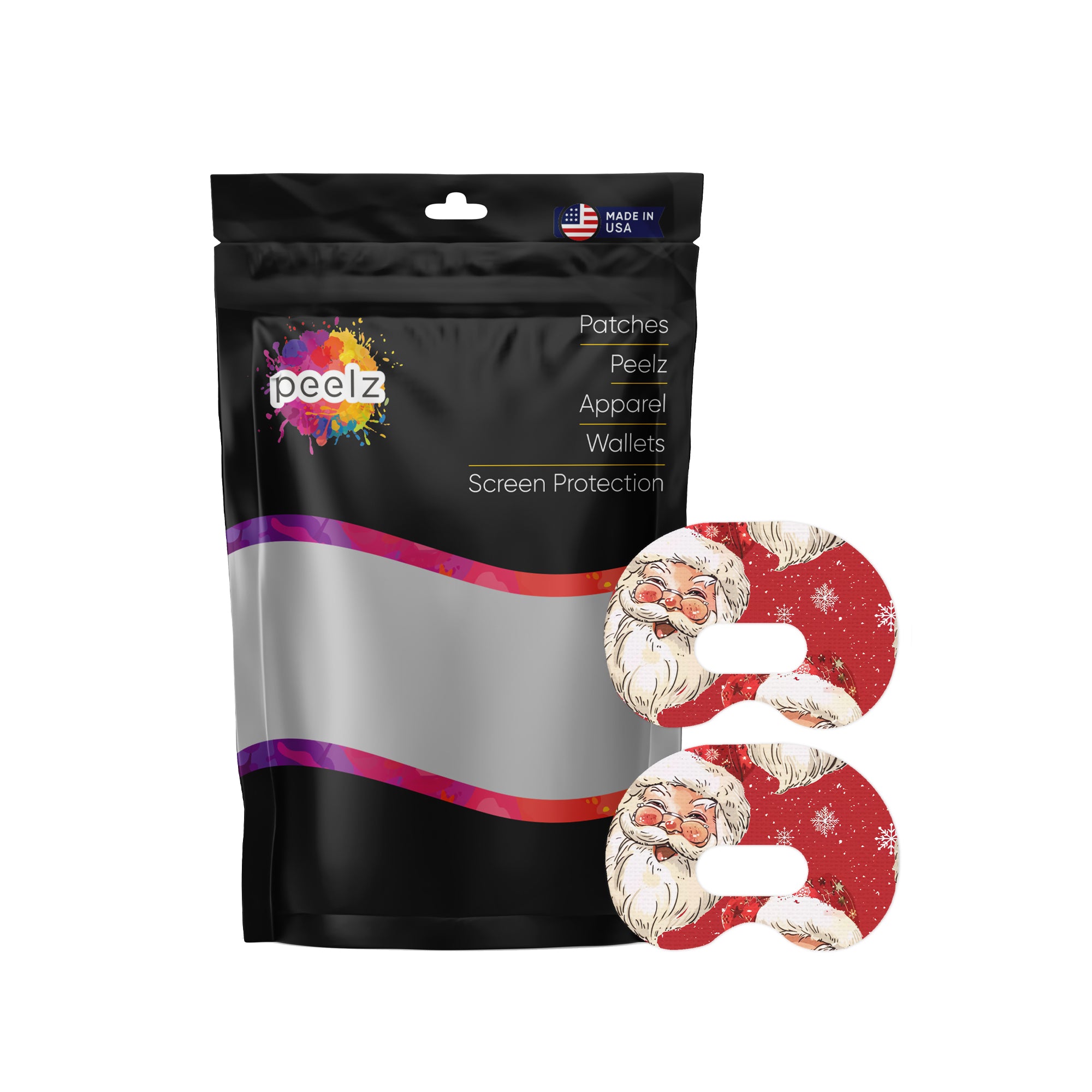 Jolly Old Saint Nick Medtronic Guardian Connect Patch Tape - Pump Peelz