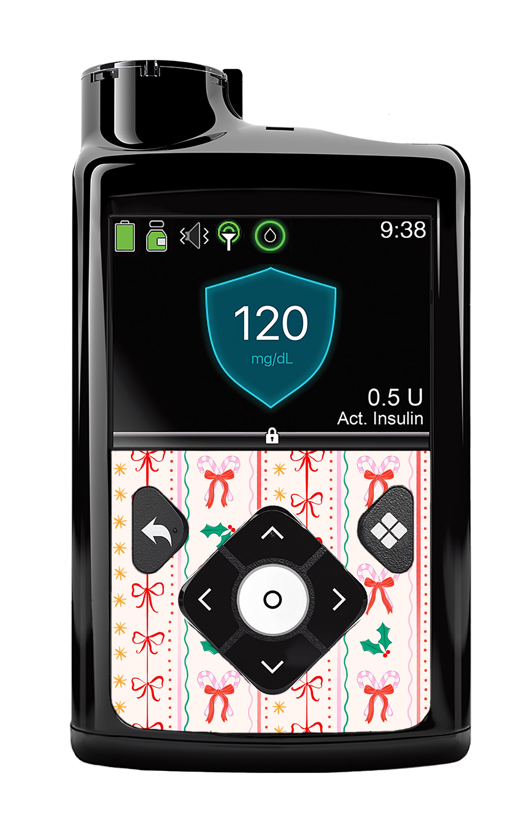 Holly Jolly Ribbon Medtronic MiniMed 770G & 780G Sticker - Pump Peelz