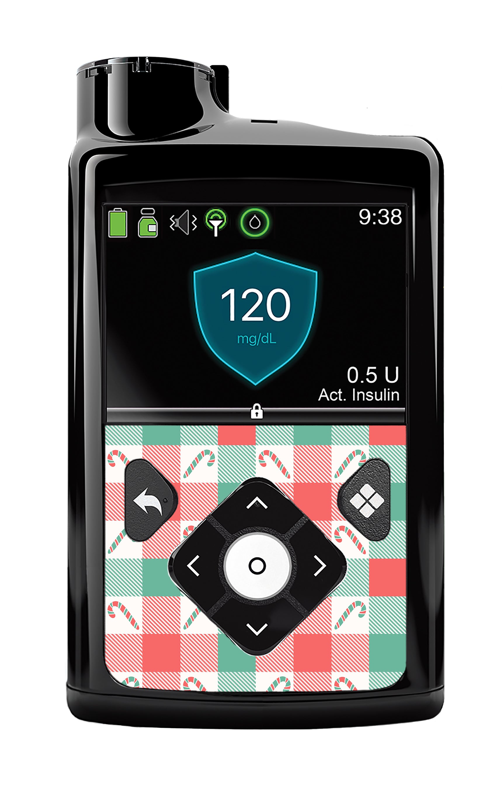 Peppermint Plaid Medtronic MiniMed 770G & 780G Sticker - Pump Peelz