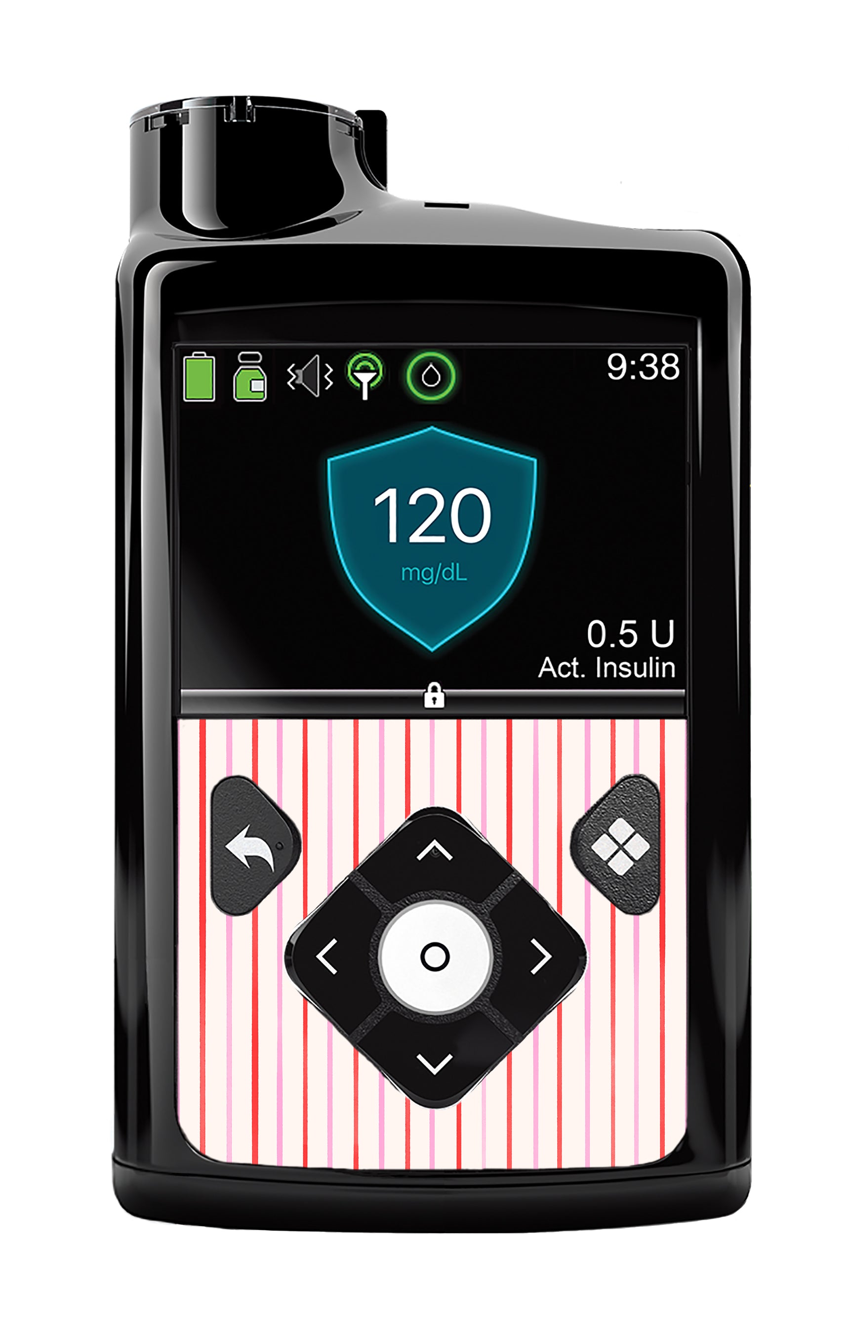 Peppermint Stripes Medtronic MiniMed 770G & 780G Sticker - Pump Peelz