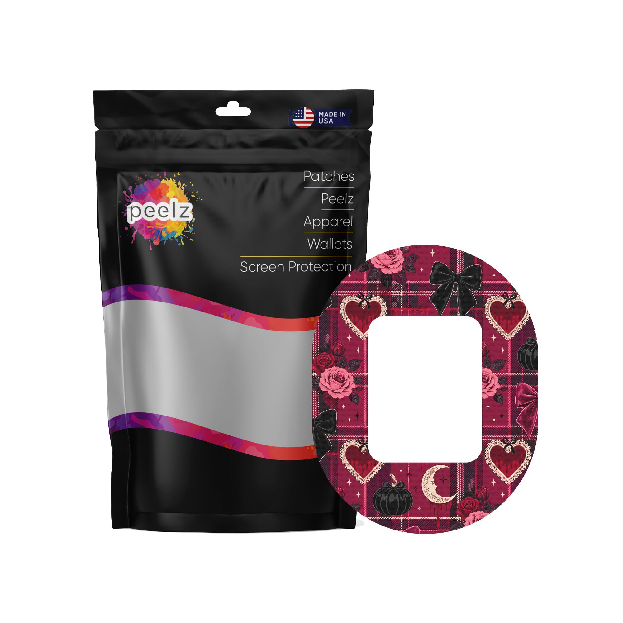Gothic Sweetheart Plaid Tandem Mobi Patch Tape - Pump Peelz