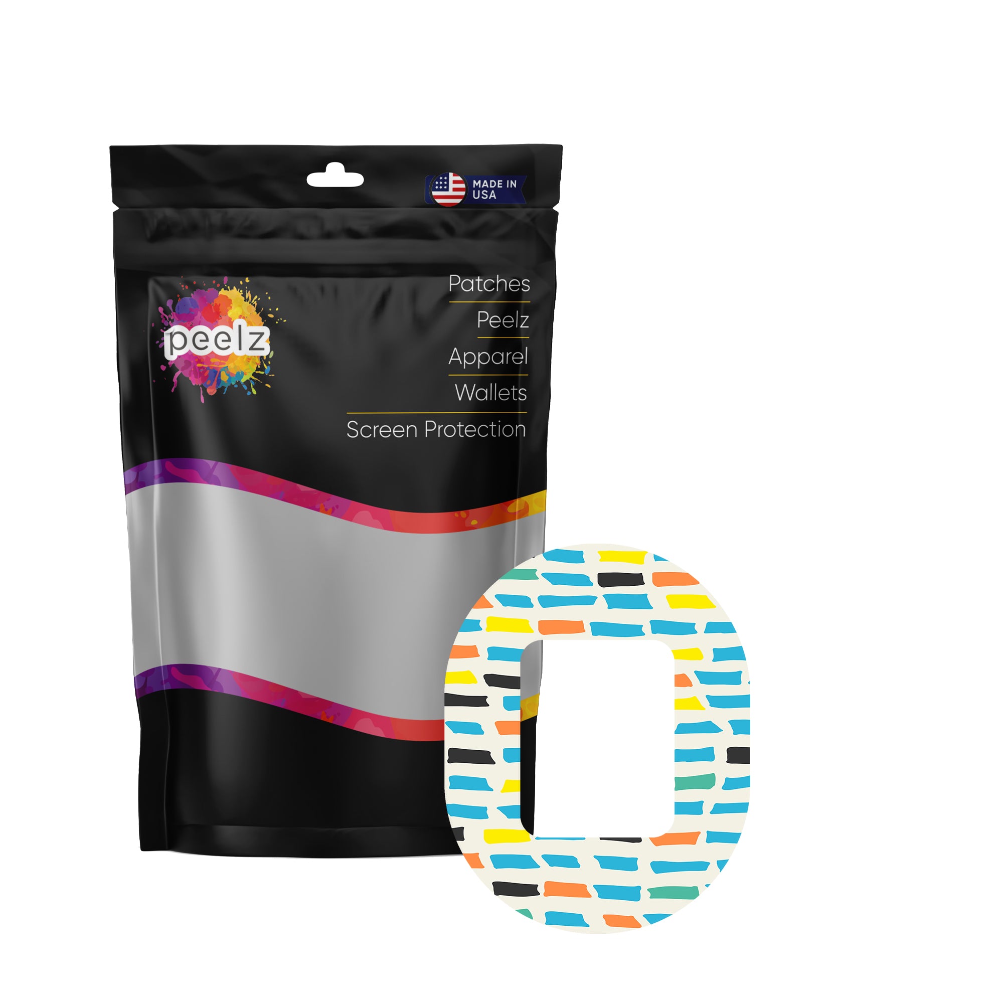 Colorful Sticks Tandem Mobi Decorative Patch Tape - Pump Peelz