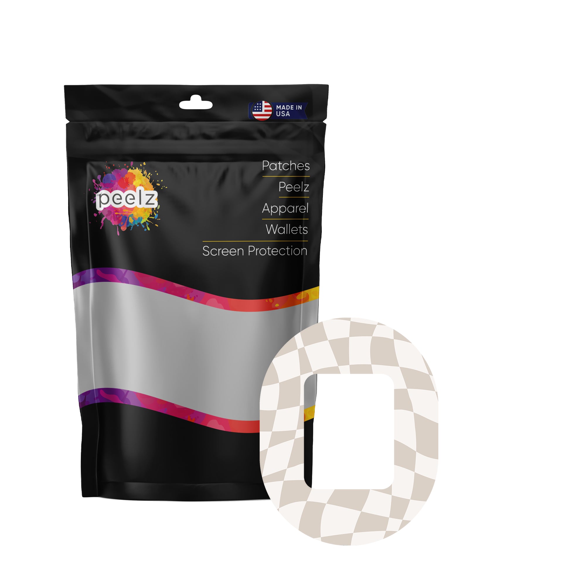 Creamy Check Tandem Mobi Decorative Patch Tape - Pump Peelz