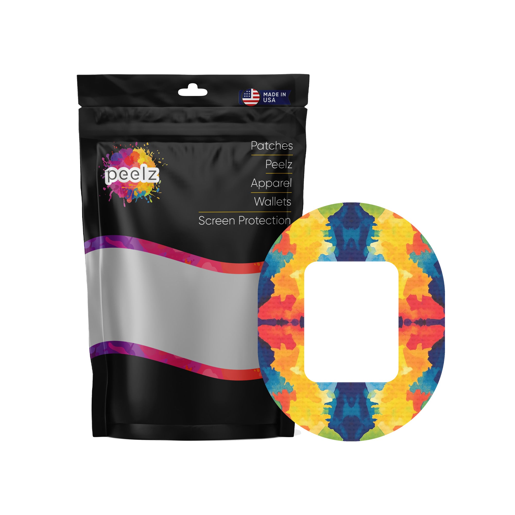 Bright Tie Dye Tandem Mobi Decorative Patch Tape - Pump Peelz