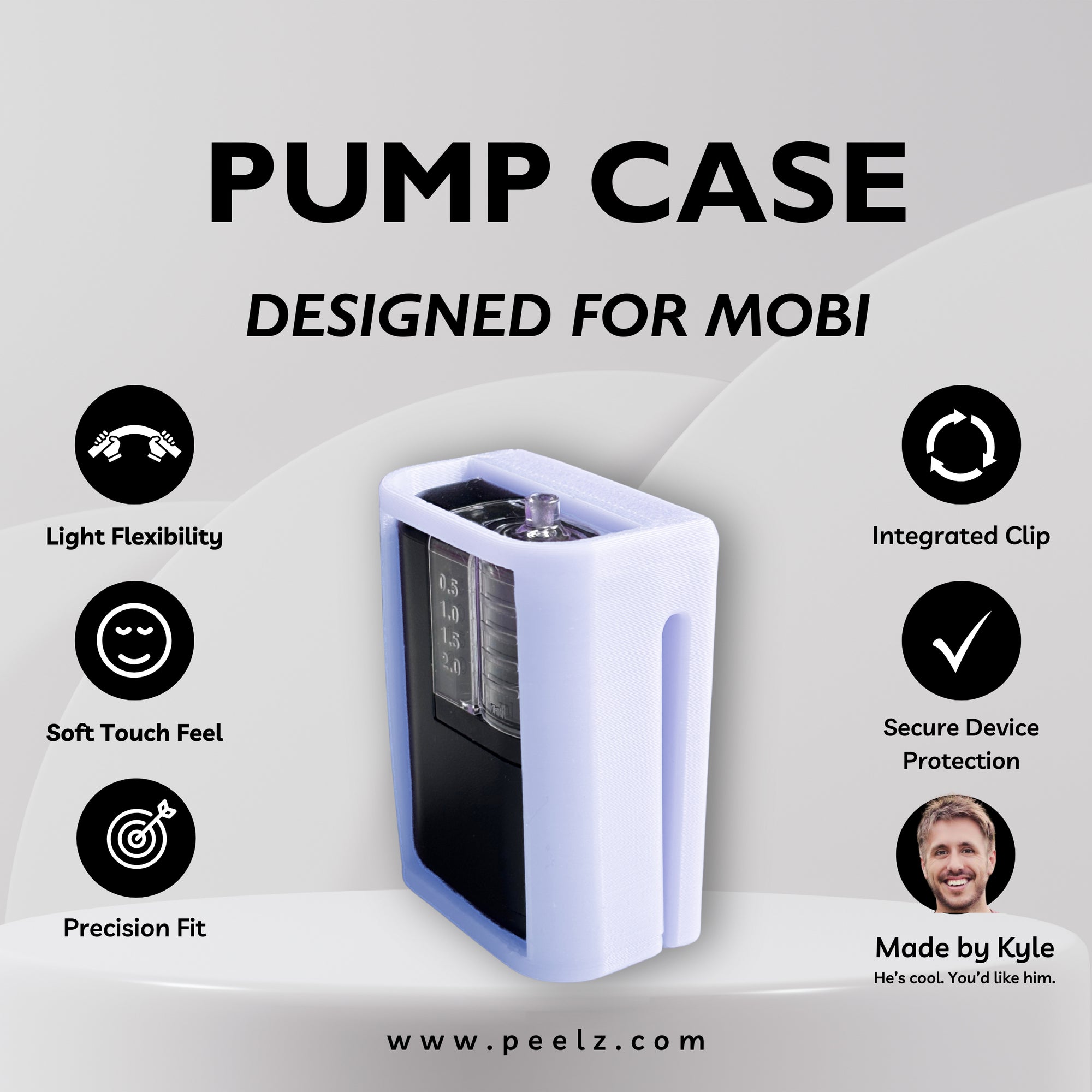 Tandem Mobi Insulin Pump Case – Soft-Touch, Flexible Solid Colors by Pump Peelz