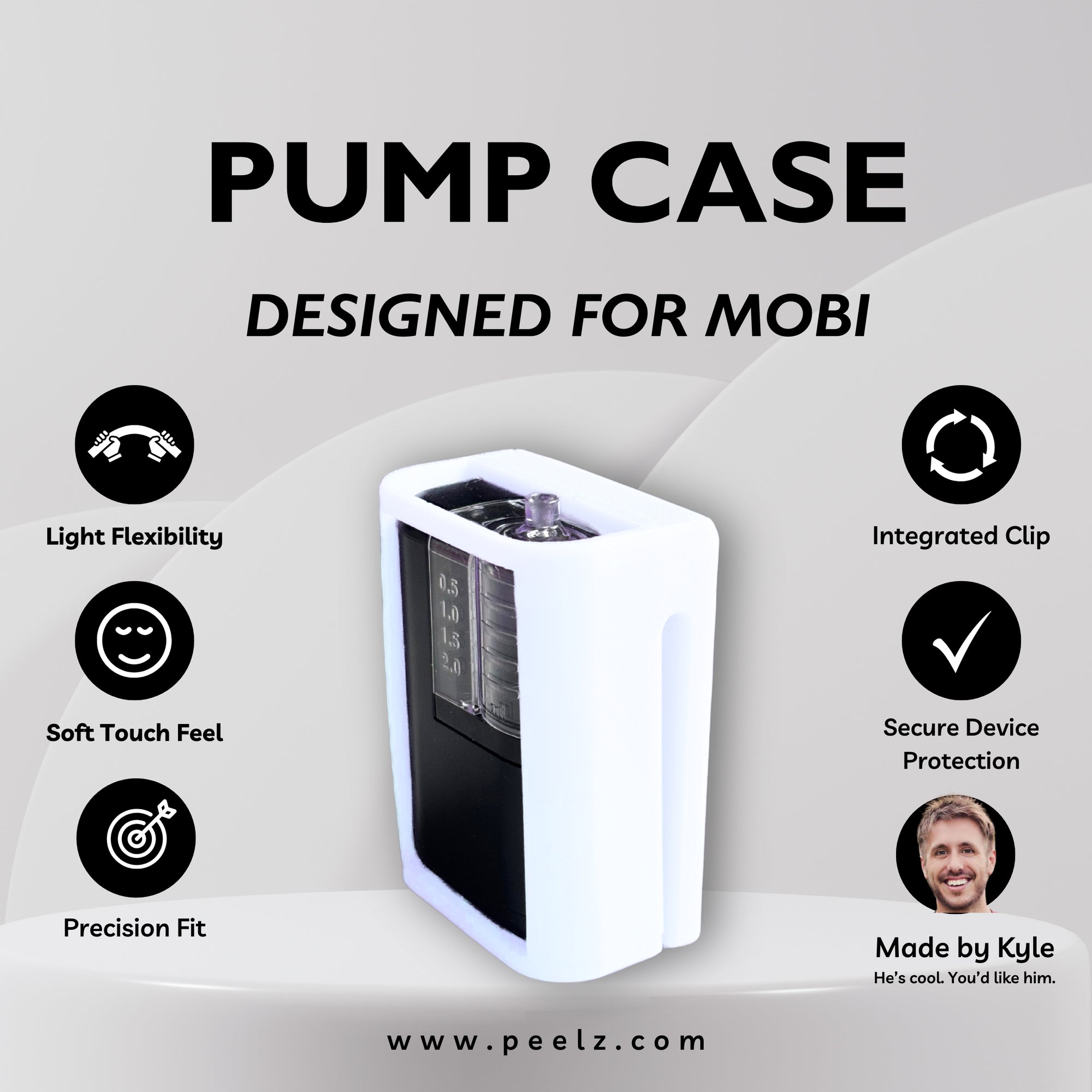 Tandem Mobi Insulin Pump Case – Soft-Touch, Flexible Solid Colors by Pump Peelz