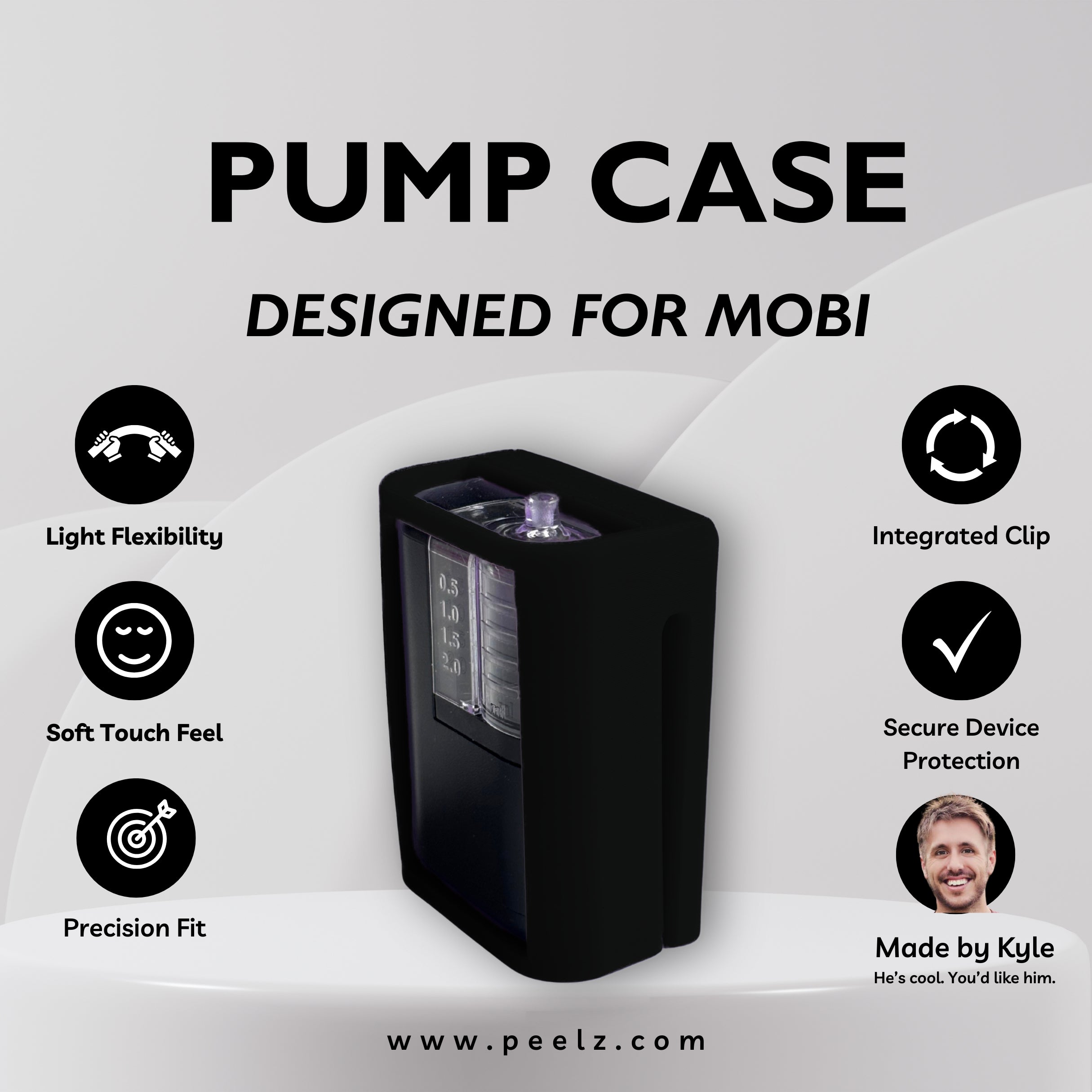 Tandem Mobi Insulin Pump Case – Soft-Touch, Flexible Solid Colors by Pump Peelz