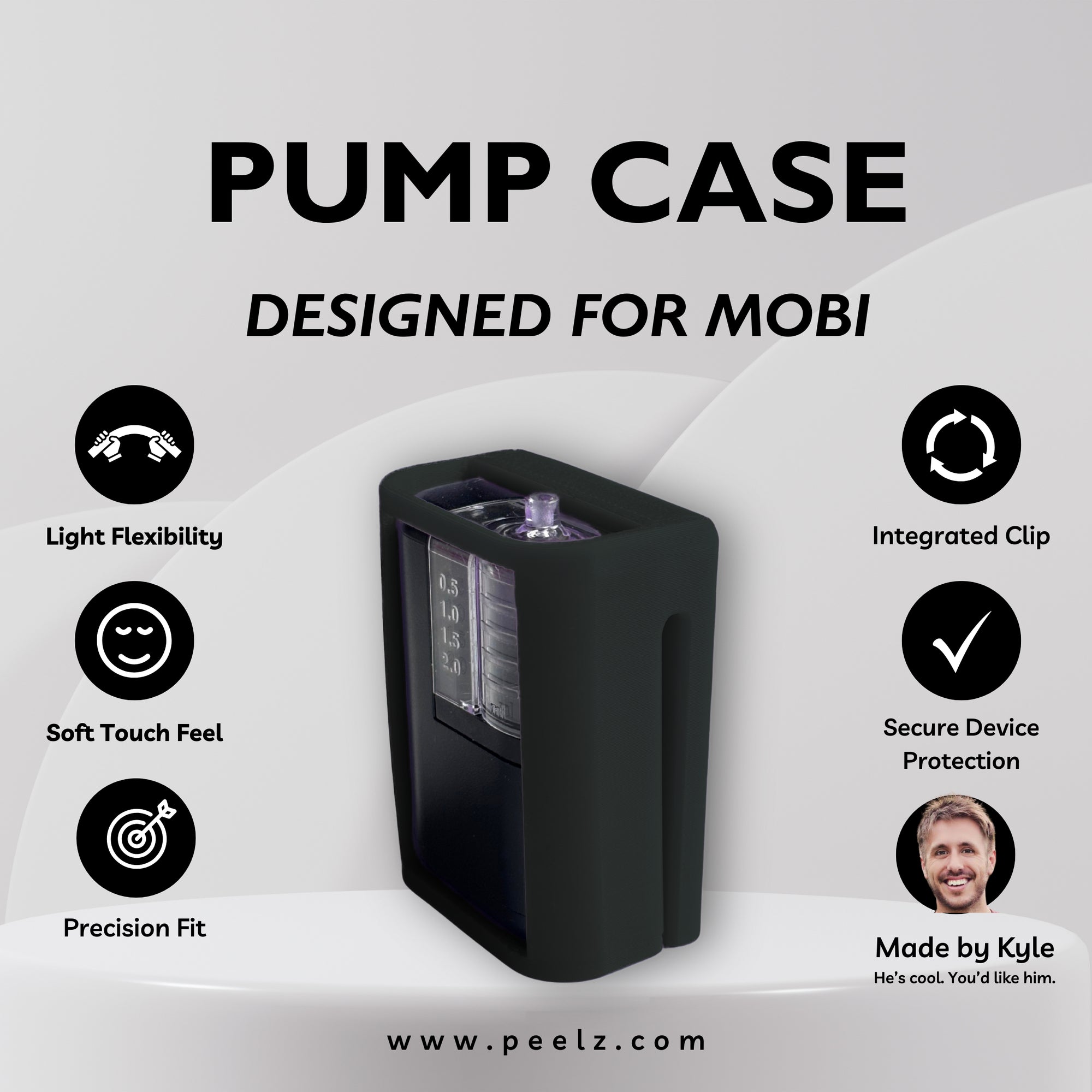 Tandem Mobi Insulin Pump Case – Soft-Touch, Flexible Solid Colors by Pump Peelz