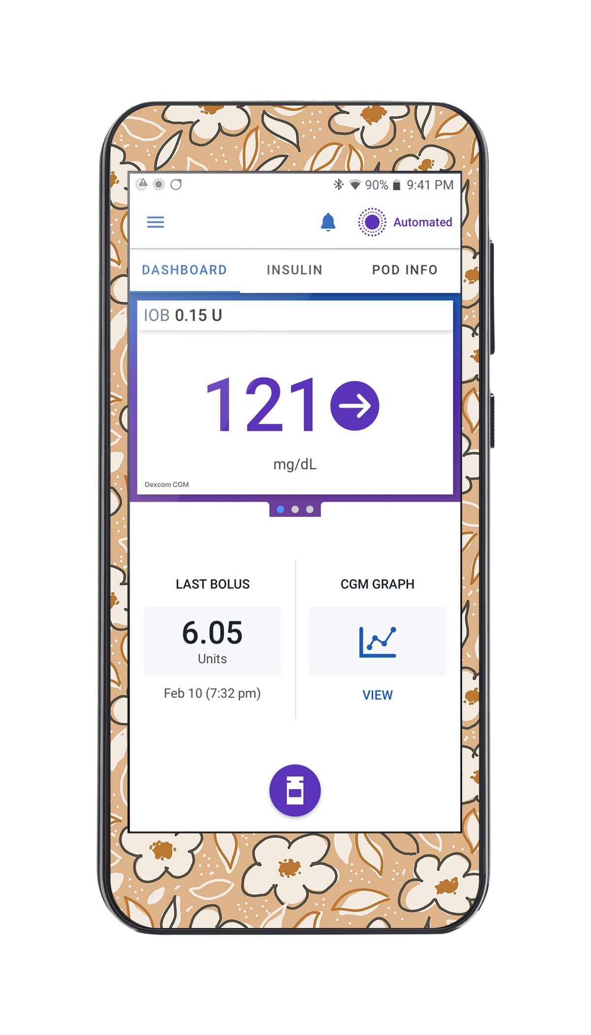 Muted Floral Omnipod 5™-Pump Peelz