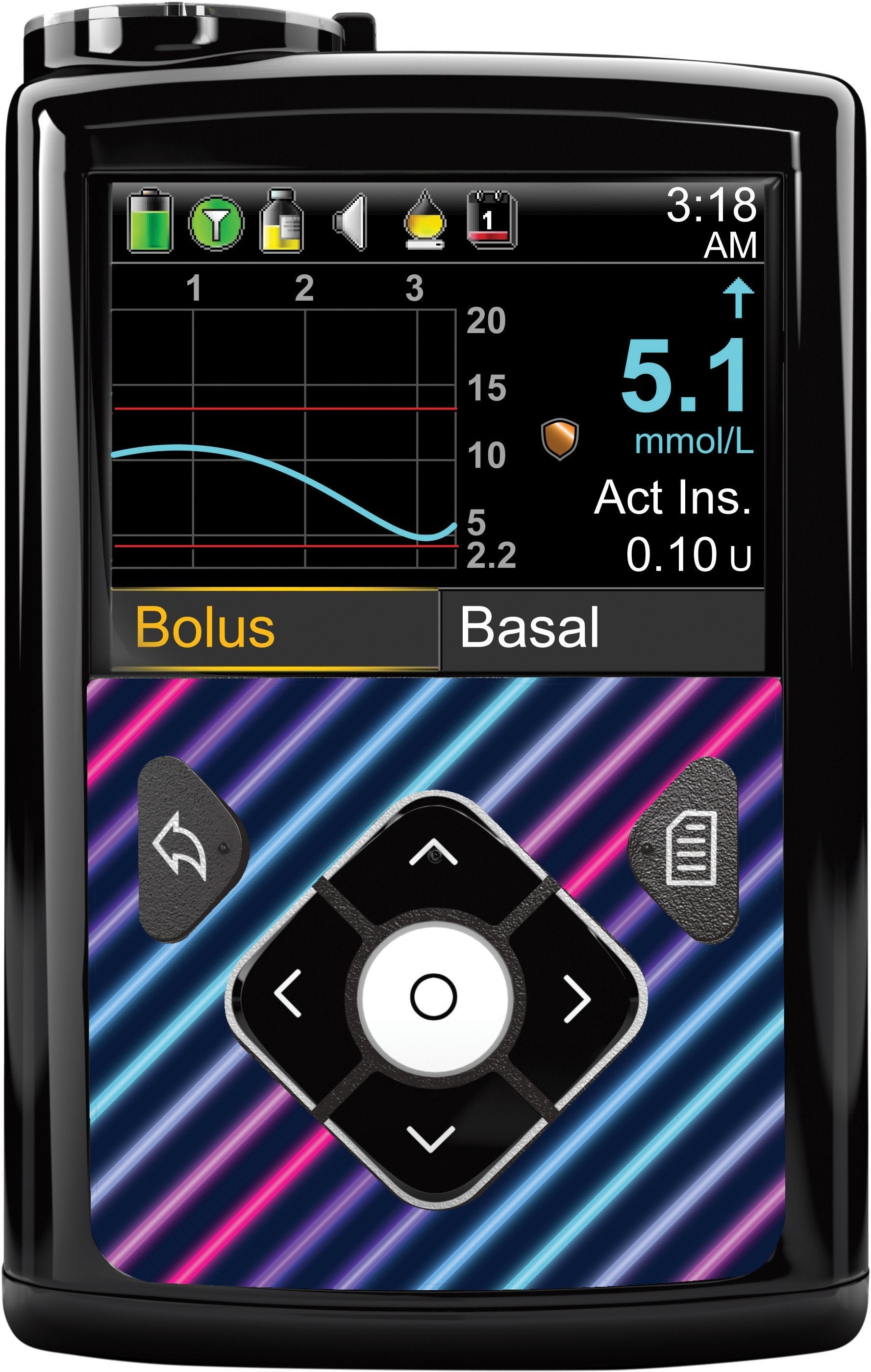 Neon Stripes For Sticker Medtronic Minimed 670G Insulin Pump Peelz 630G