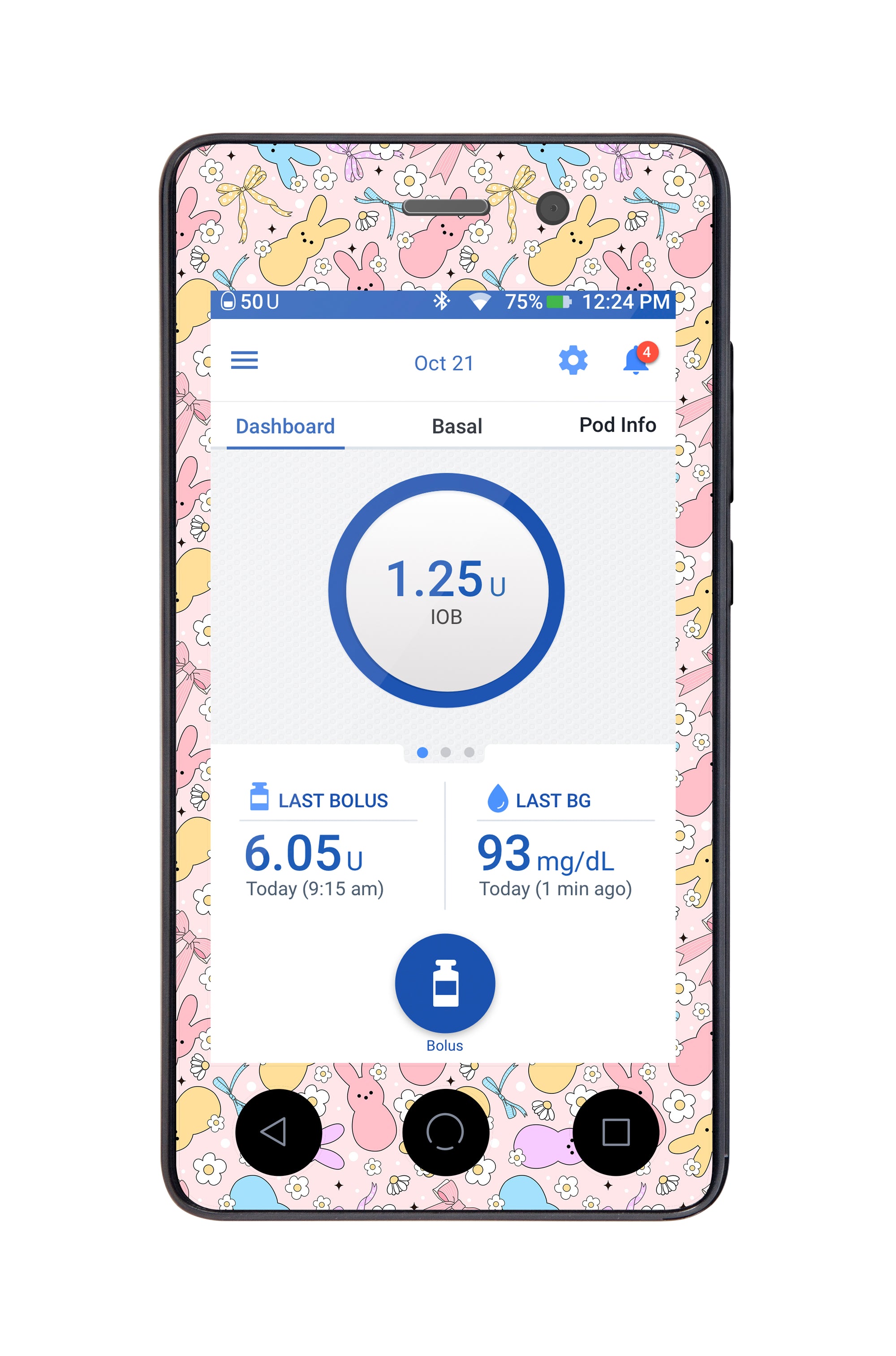 Hoppy Spring Sticker for Omnipod DASH ® PDM – Pump Peelz