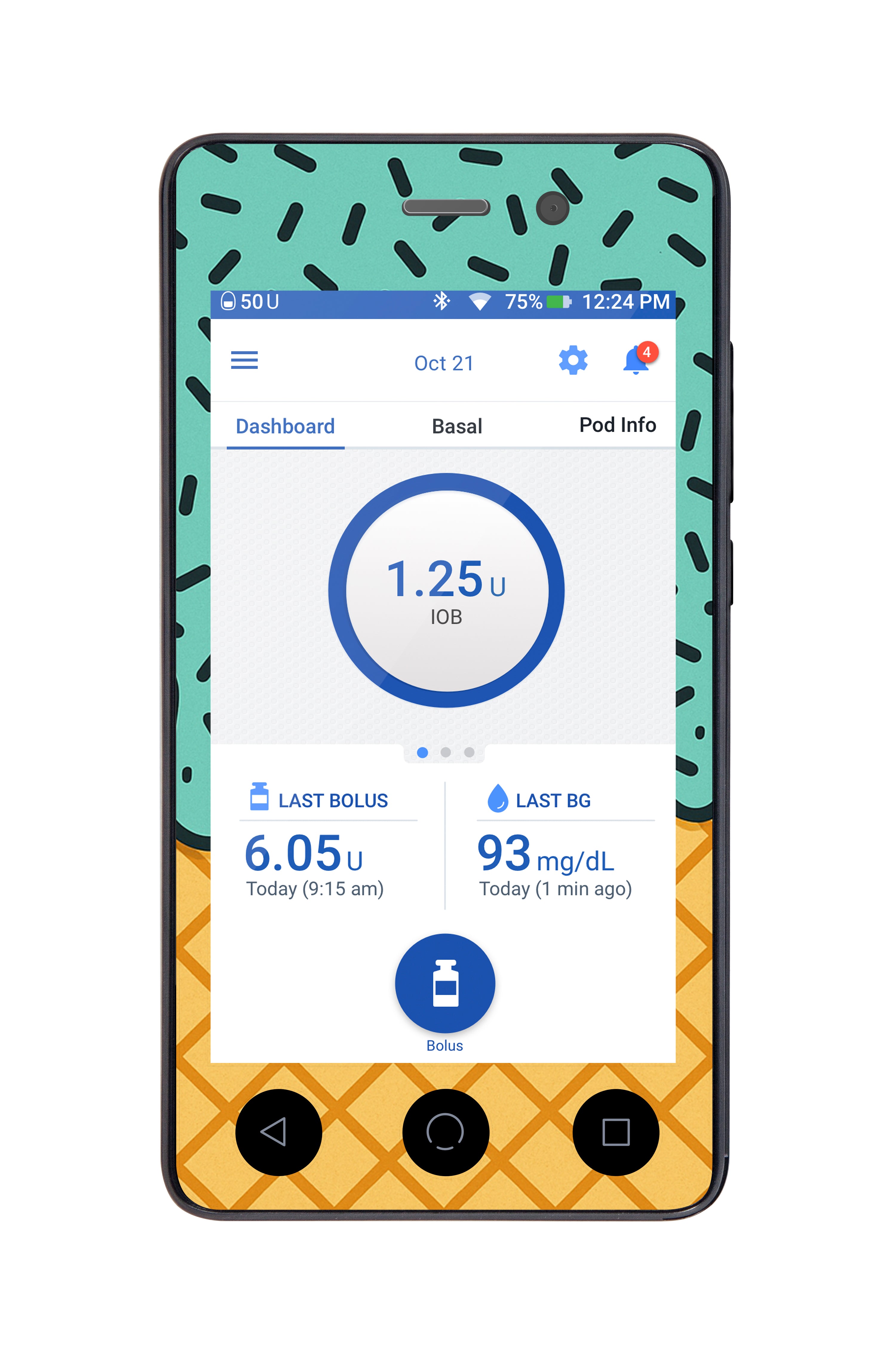 Ice Cream Social Sticker for Omnipod DASH® PDM – Pump Peelz