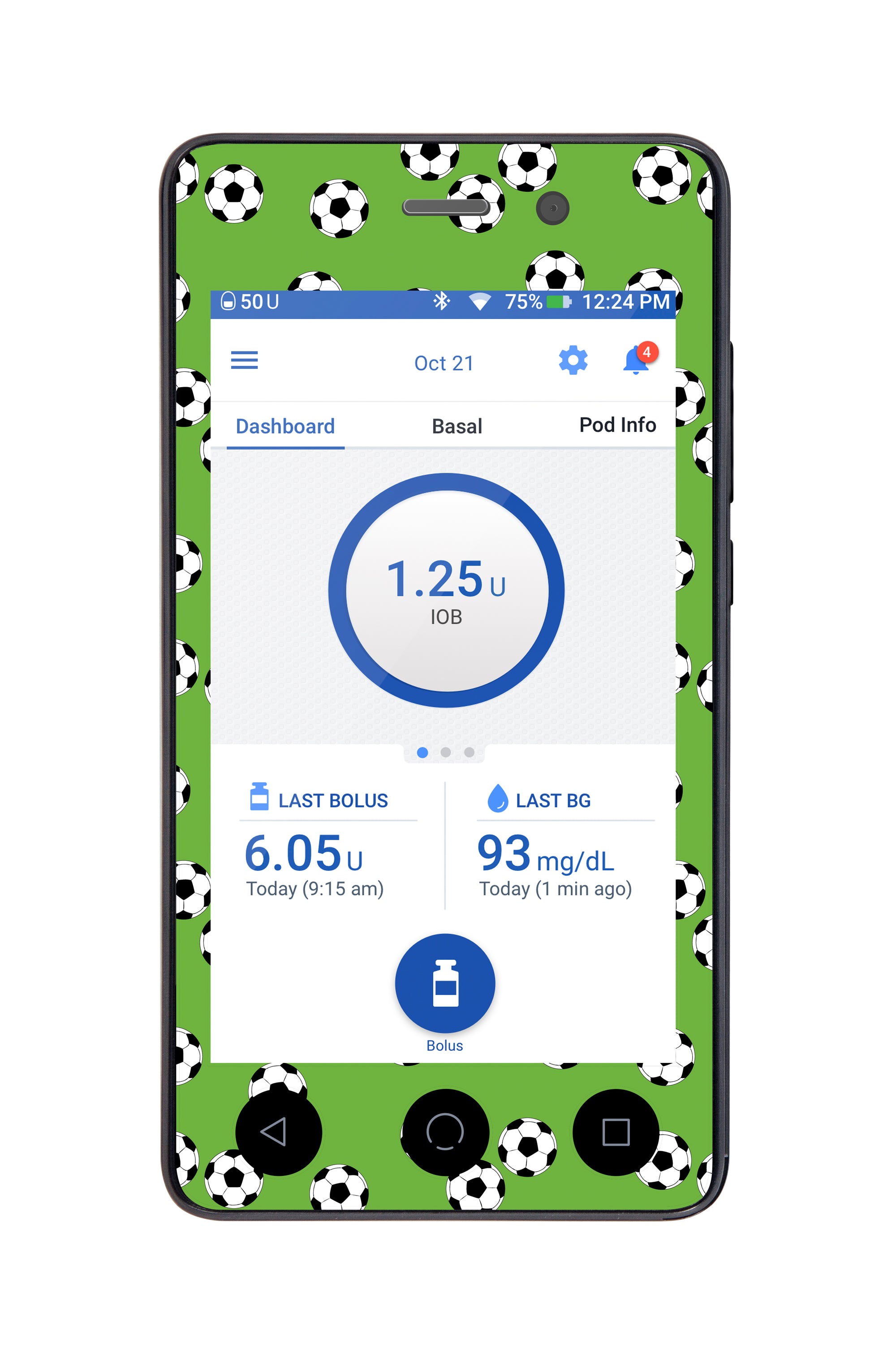 Kickoff Sticker for Omnipod DASH ® PDM – Pump Peelz