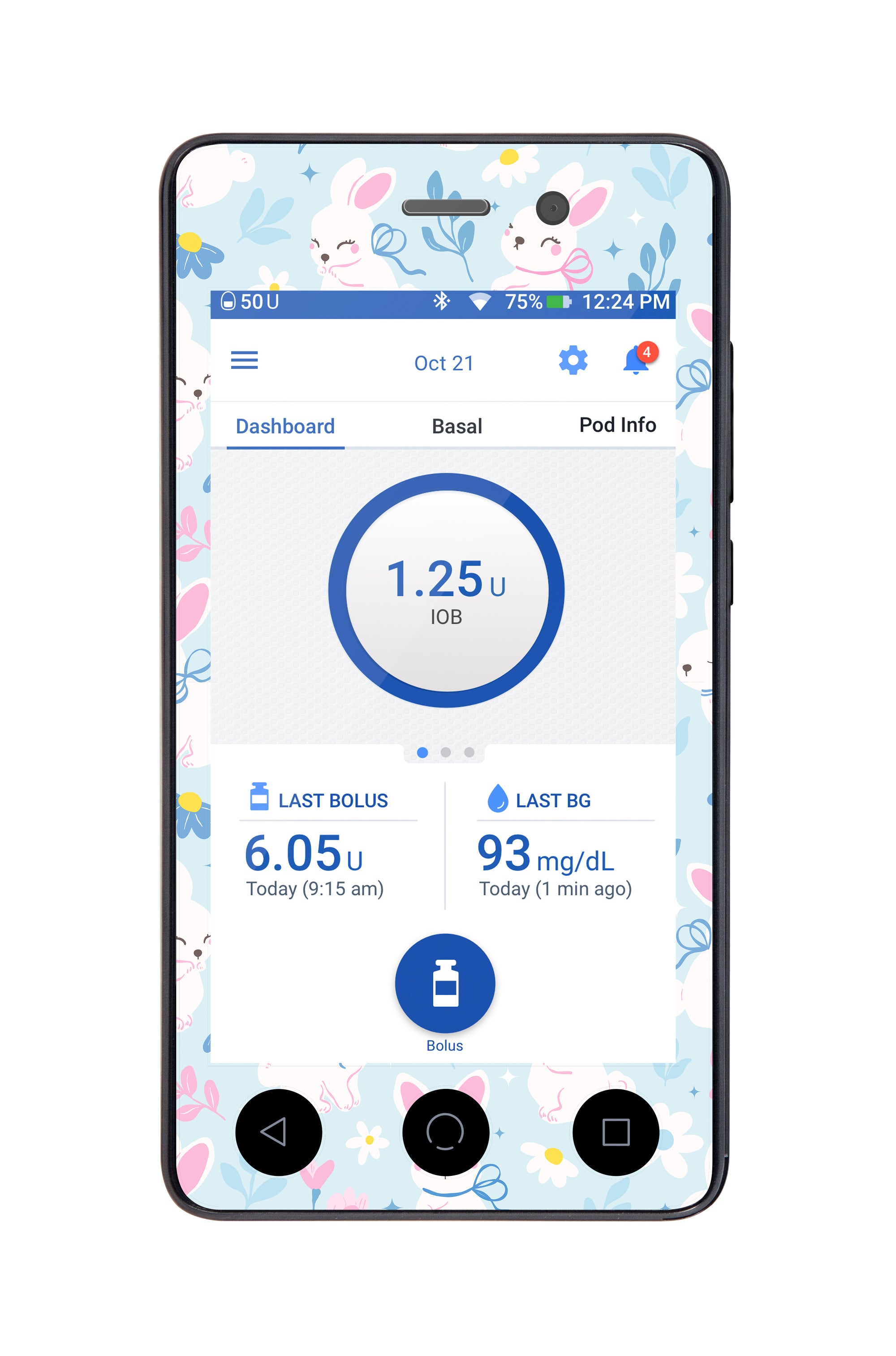 Sweet Bunnies Sticker for Omnipod DASH ® PDM – Pump Peelz