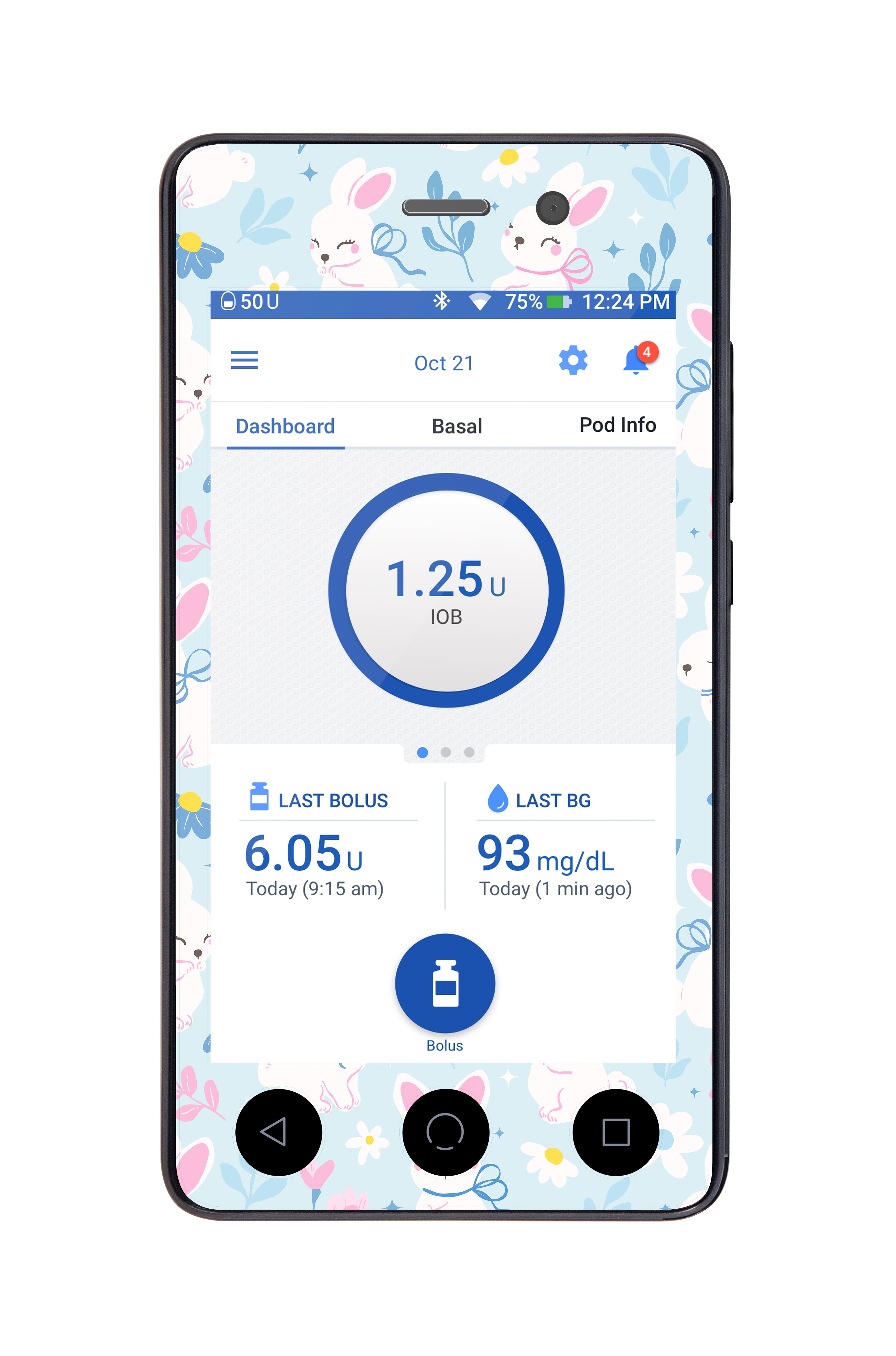 Sweet Bunnies Sticker for Omnipod DASH ® PDM – Pump Peelz