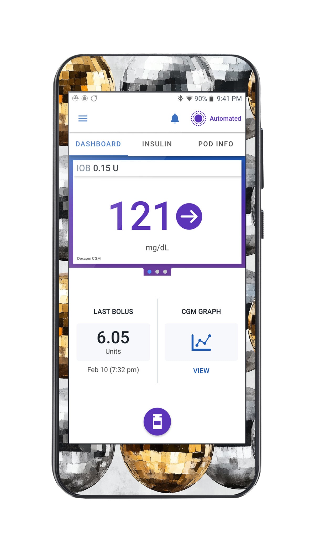 Disco Balls Sticker for Omnipod® 5 Controller – Pump Peelz