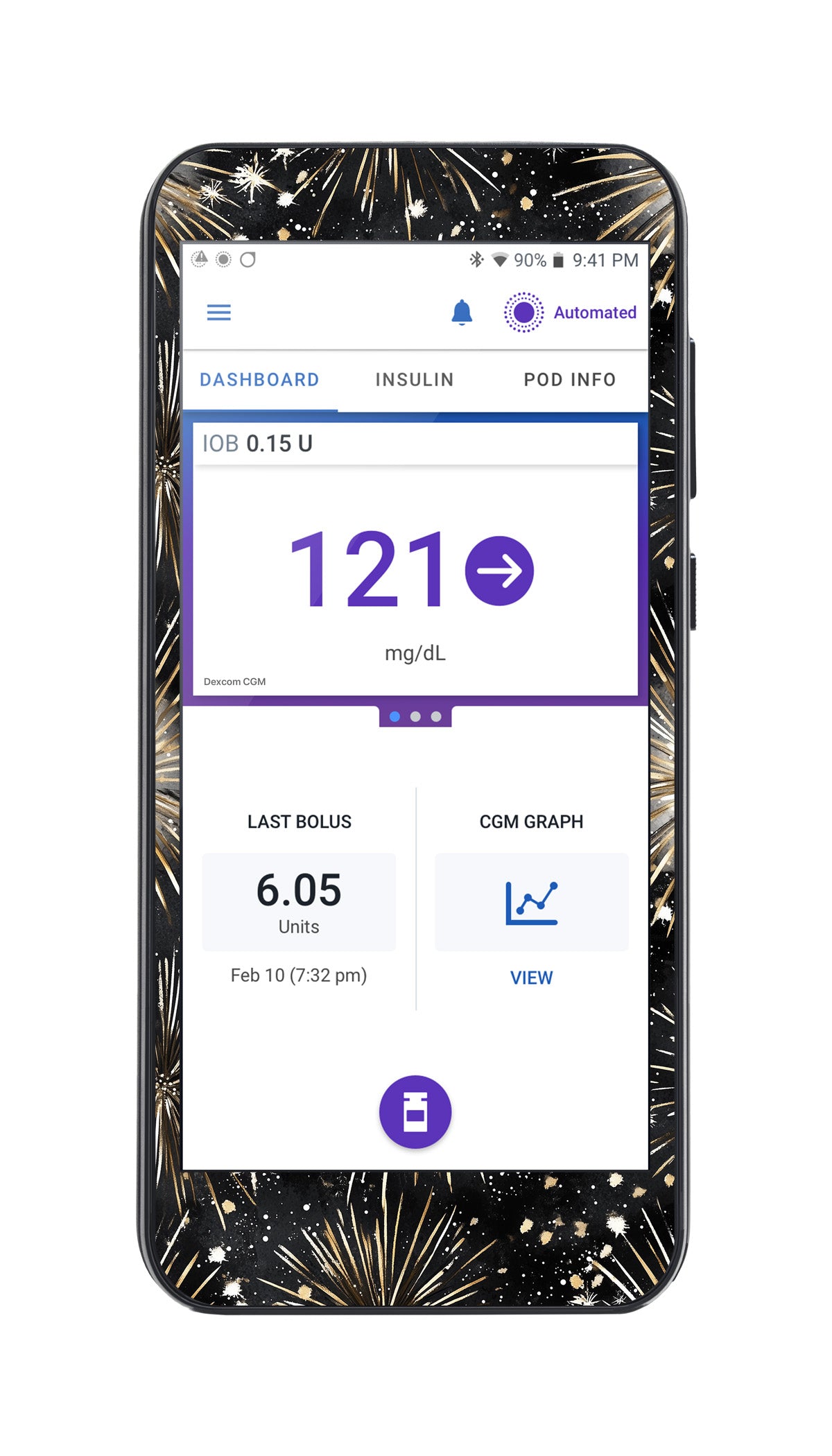 Fireworks Sticker for Omnipod ® 5 Controller – Pump Peelz