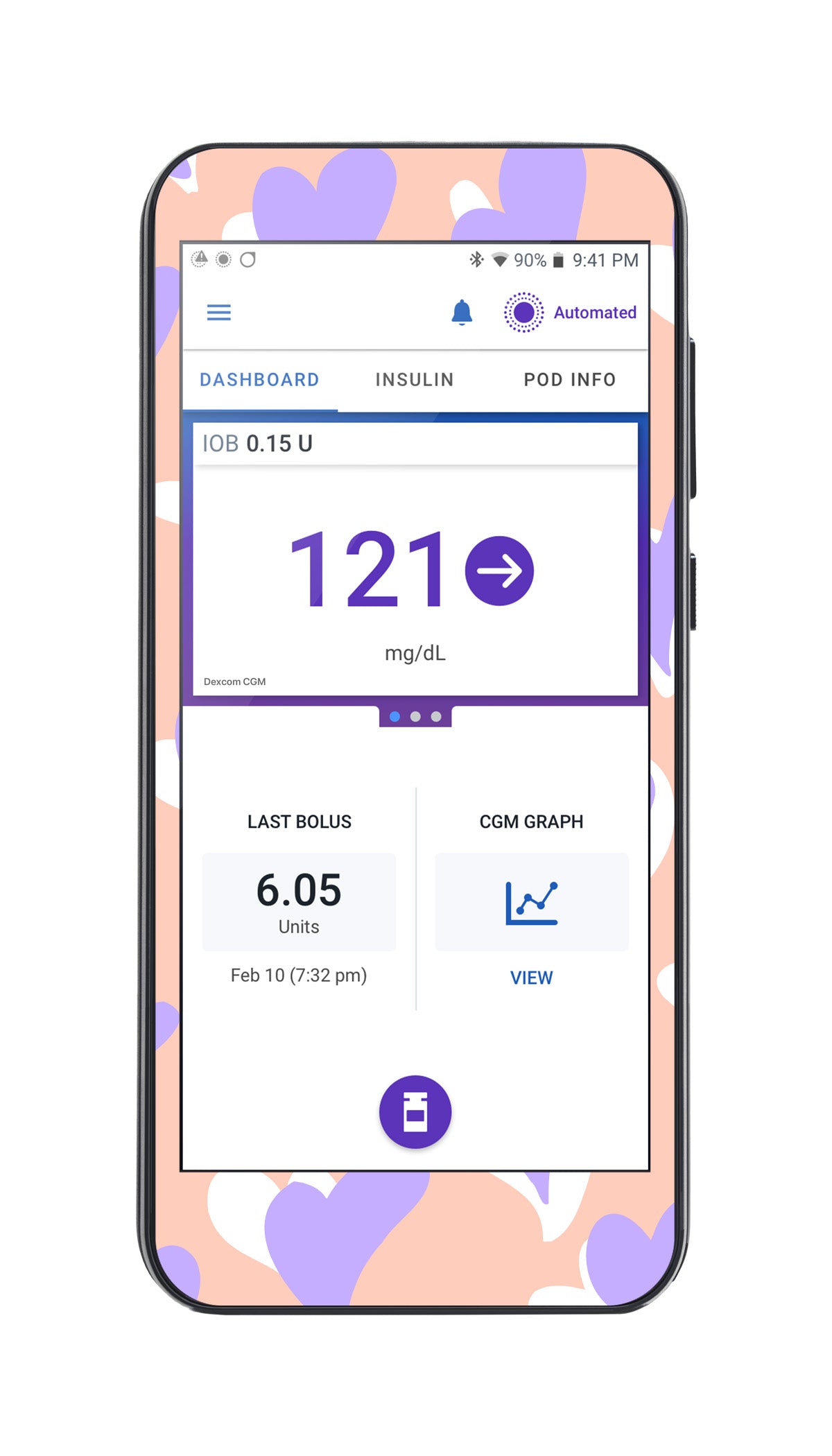 Lavender Love Sticker for Omnipod ® 5 Controller – Pump Peelz