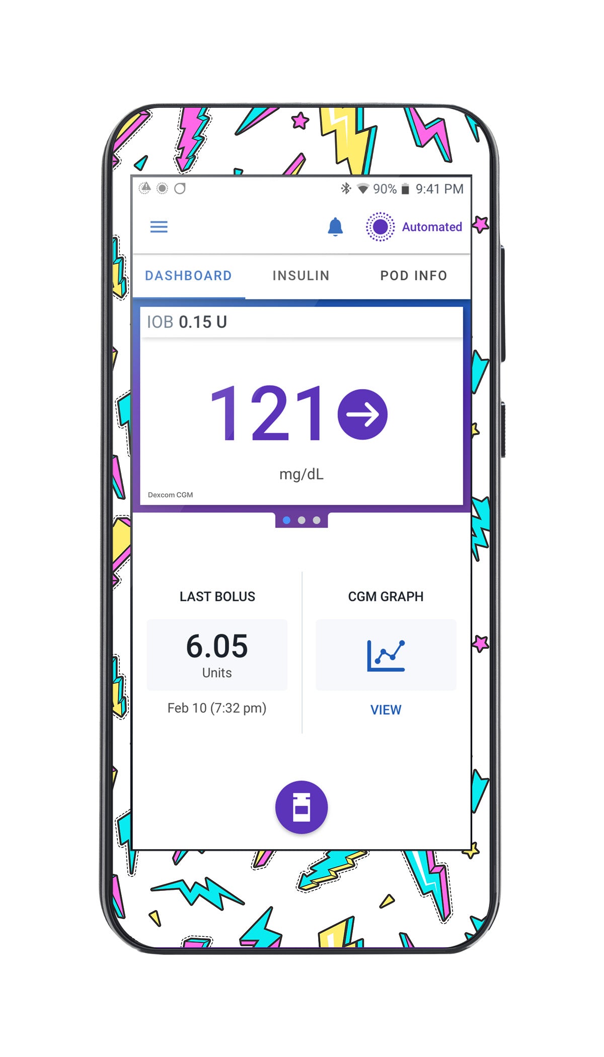 Electric Energy Sticker for Omnipod® 5 Controller – Pump Peelz