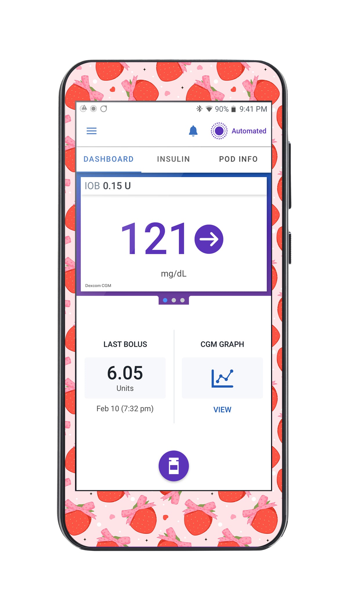 Strawberry Kisses Sticker for Omnipod® 5 Controller – Pump Peelz