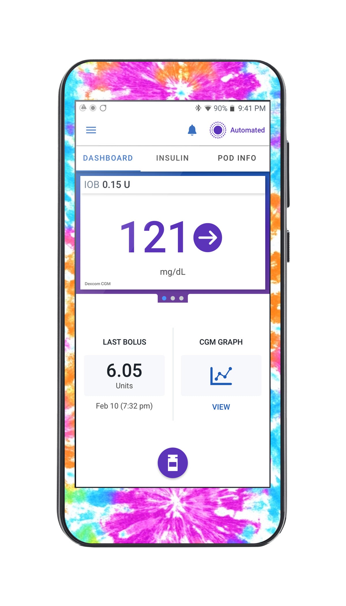 Neon Tie Dye Sticker for Omnipod ® 5 Controller – Pump Peelz