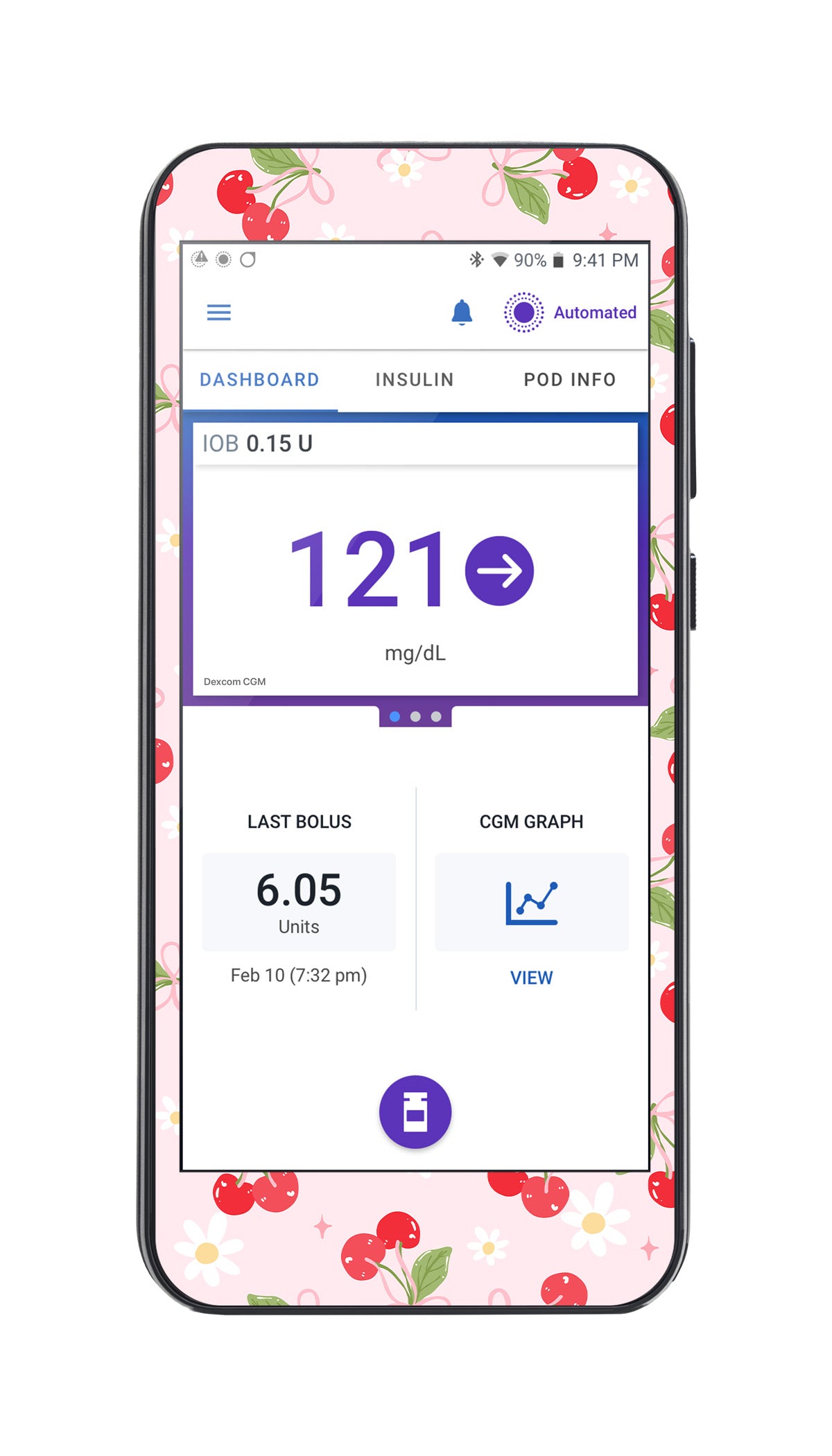 Cherry Coquette Sticker for Omnipod® 5 Controller – Pump Peelz