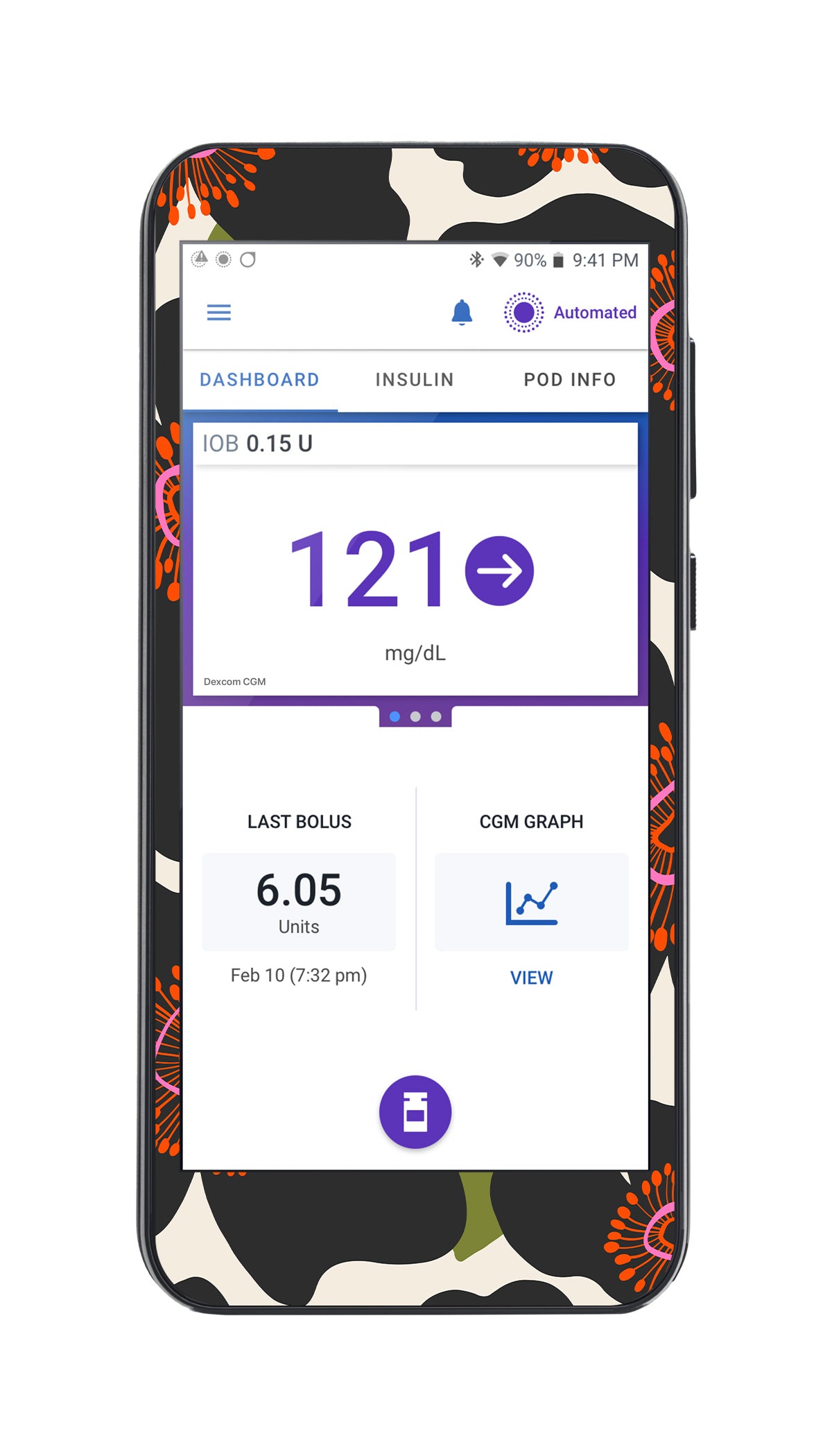 Petal Crush Sticker for Omnipod® 5 Controller – Pump Peelz