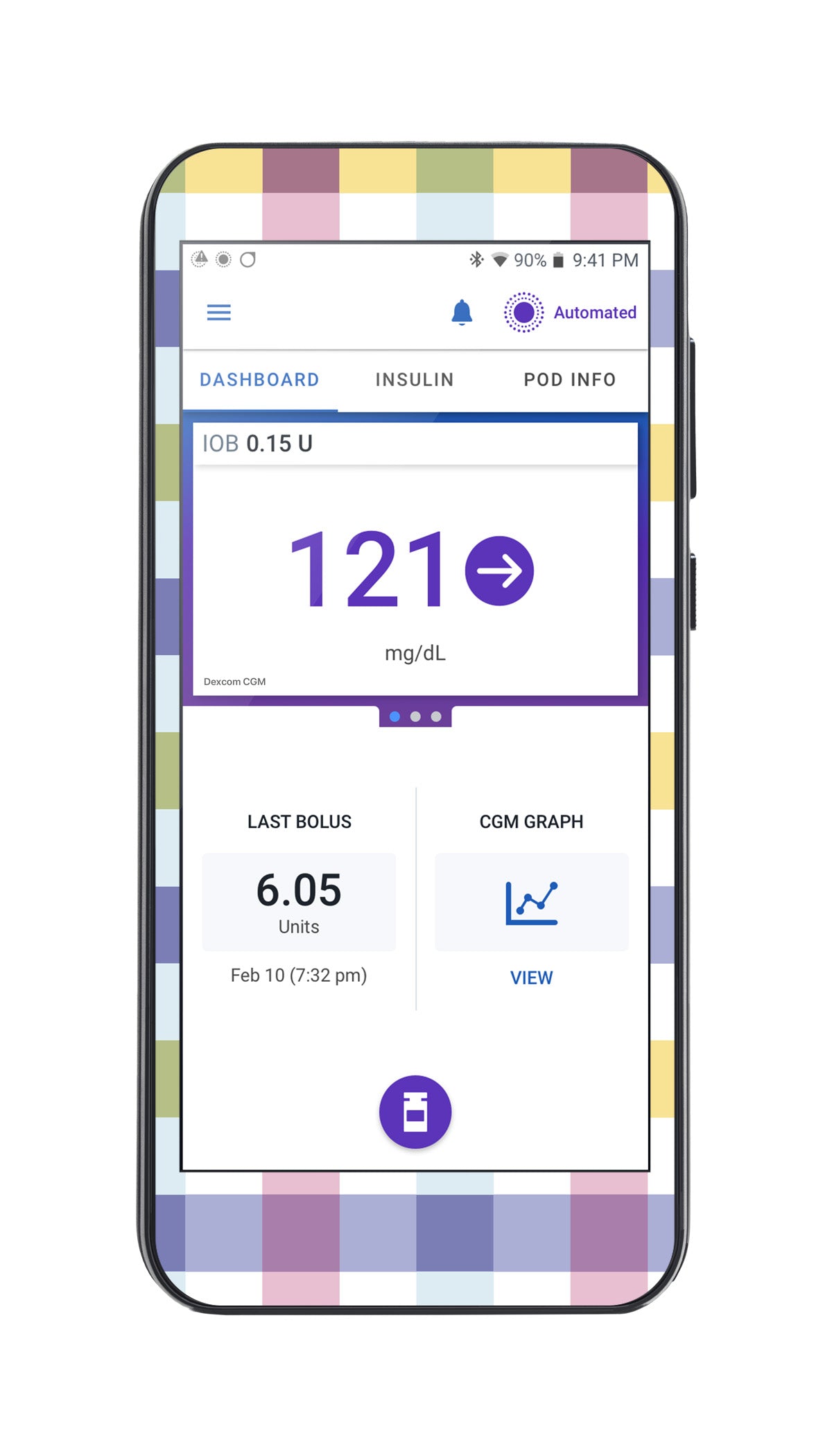 Spring Plaid Sticker for Omnipod ® 5 Controller – Pump Peelz