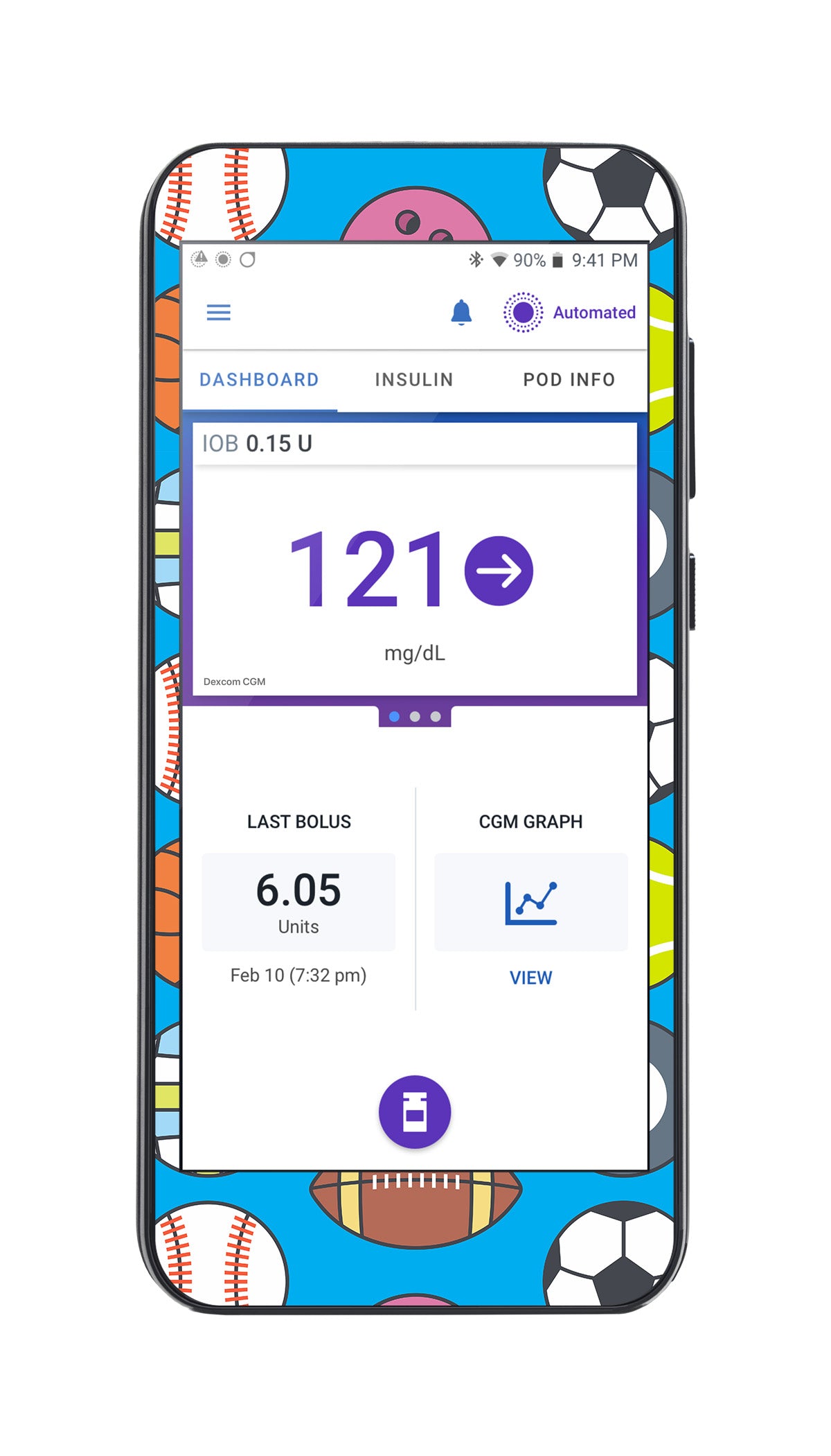 All Star Toss Sticker for Omnipod® 5 Controller – Pump Peelz