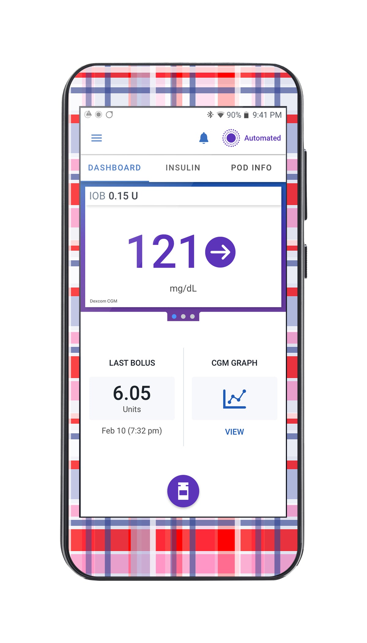 Party Plaid Sticker for Omnipod® 5 Controller – Pump Peelz