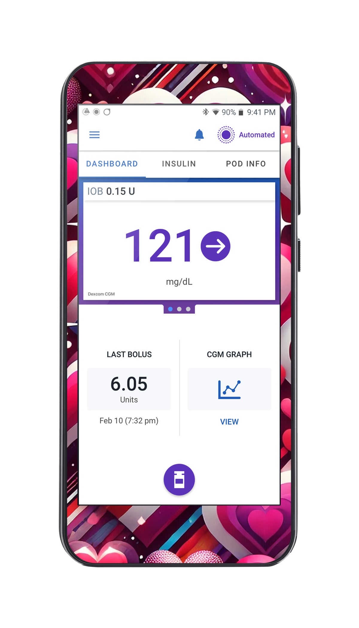 Sparkly Hearts Sticker for Omnipod ® 5 Controller – Pump Peelz